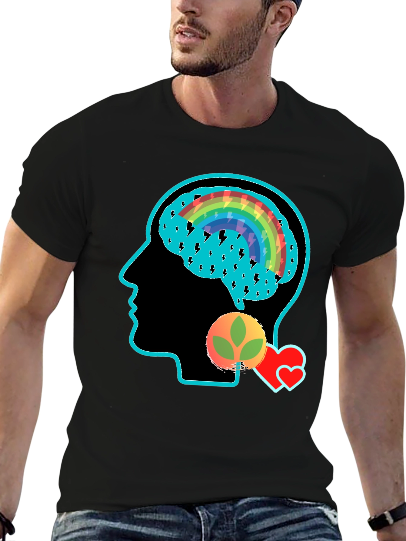 Black Creative Mind Graphic Tee - Black T-Shirt view 6