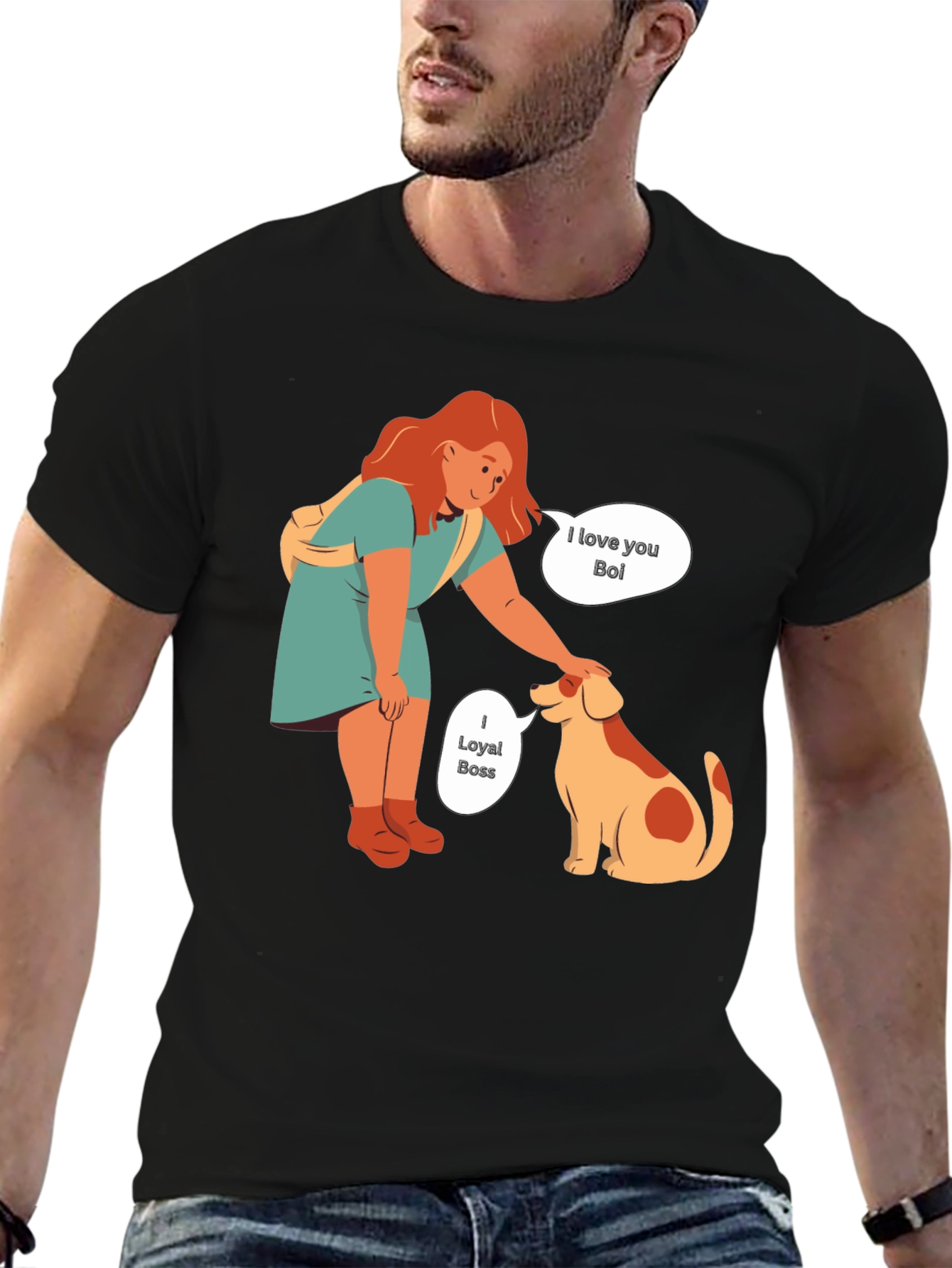 Black Loyal Boss Dog T-Shirt view 6