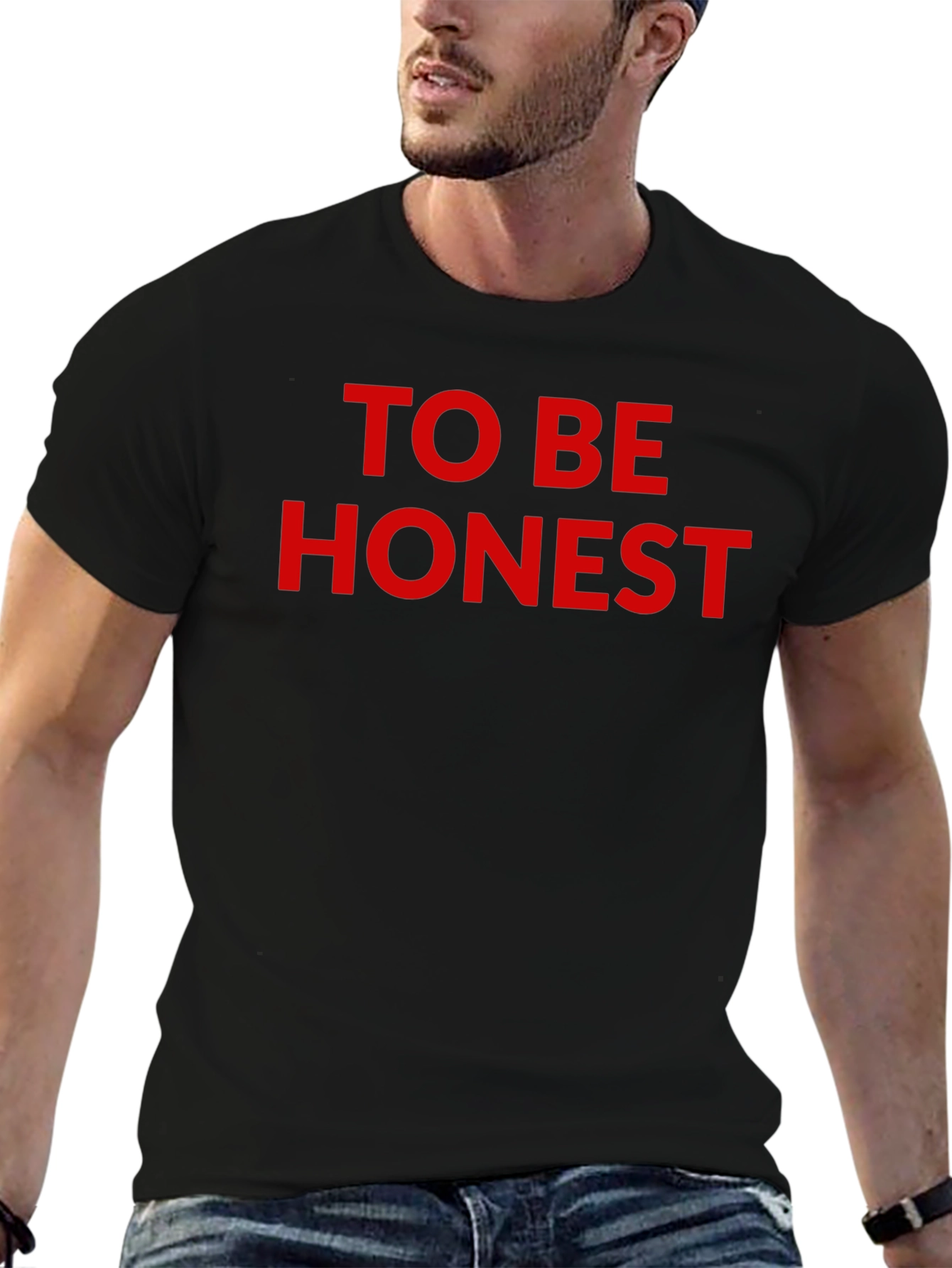 Black To Be Honest Graphic Tee - Soft Cotton Blend T-Shirt view 6