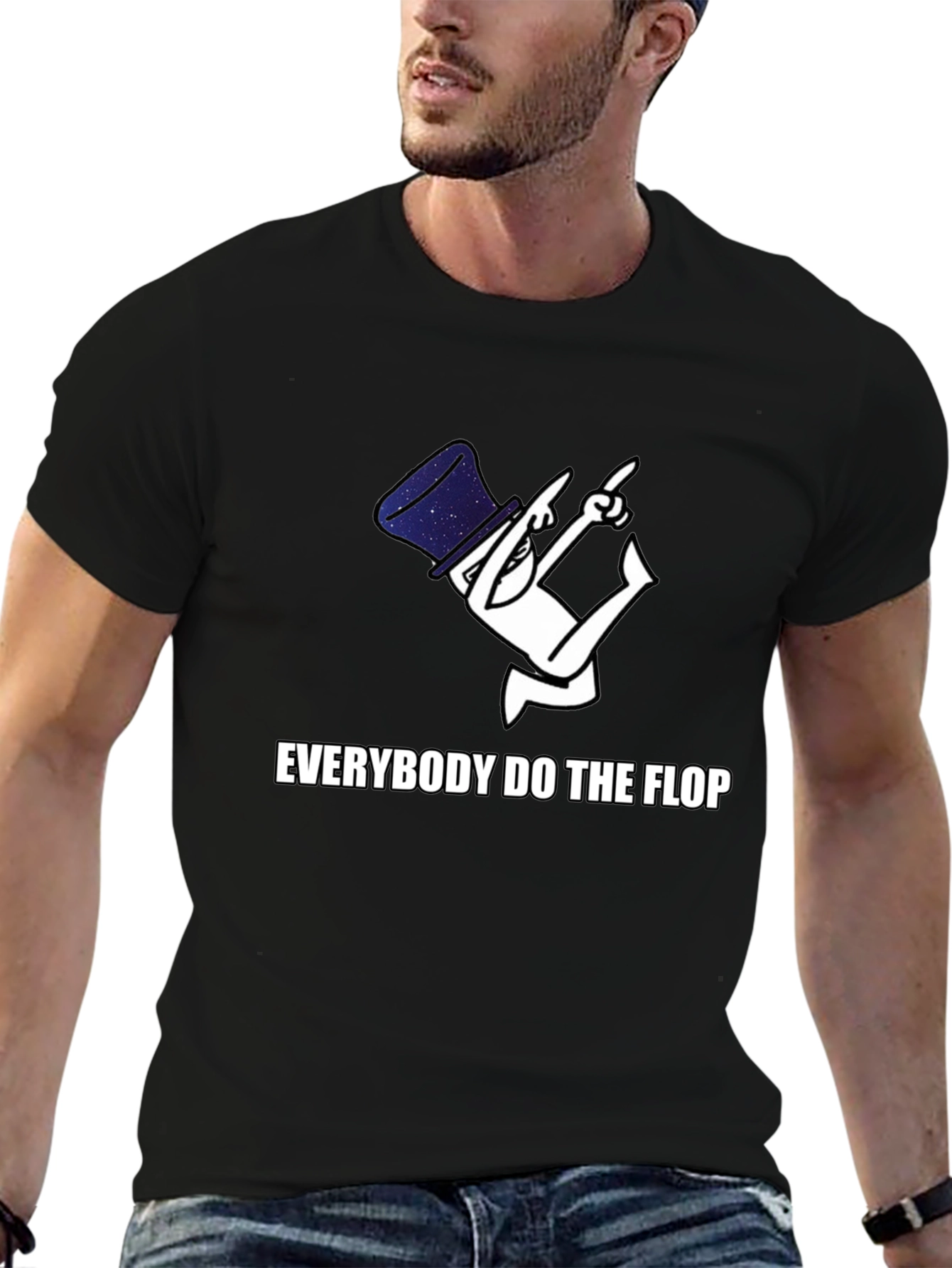 Black Everybody Do The Flop Graphic Tee view 6
