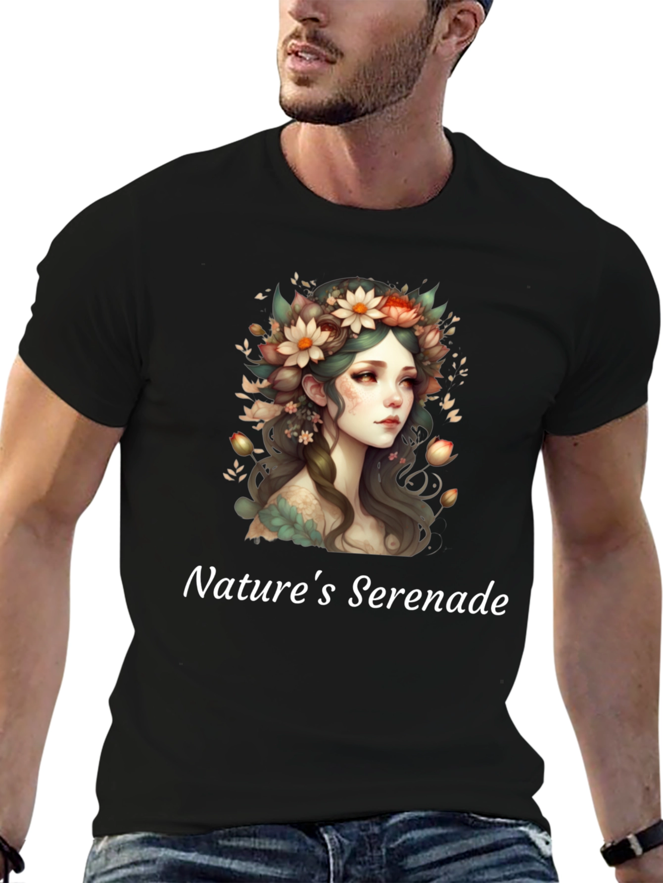 Black Nature's Serenade Graphic T-Shirt view 6