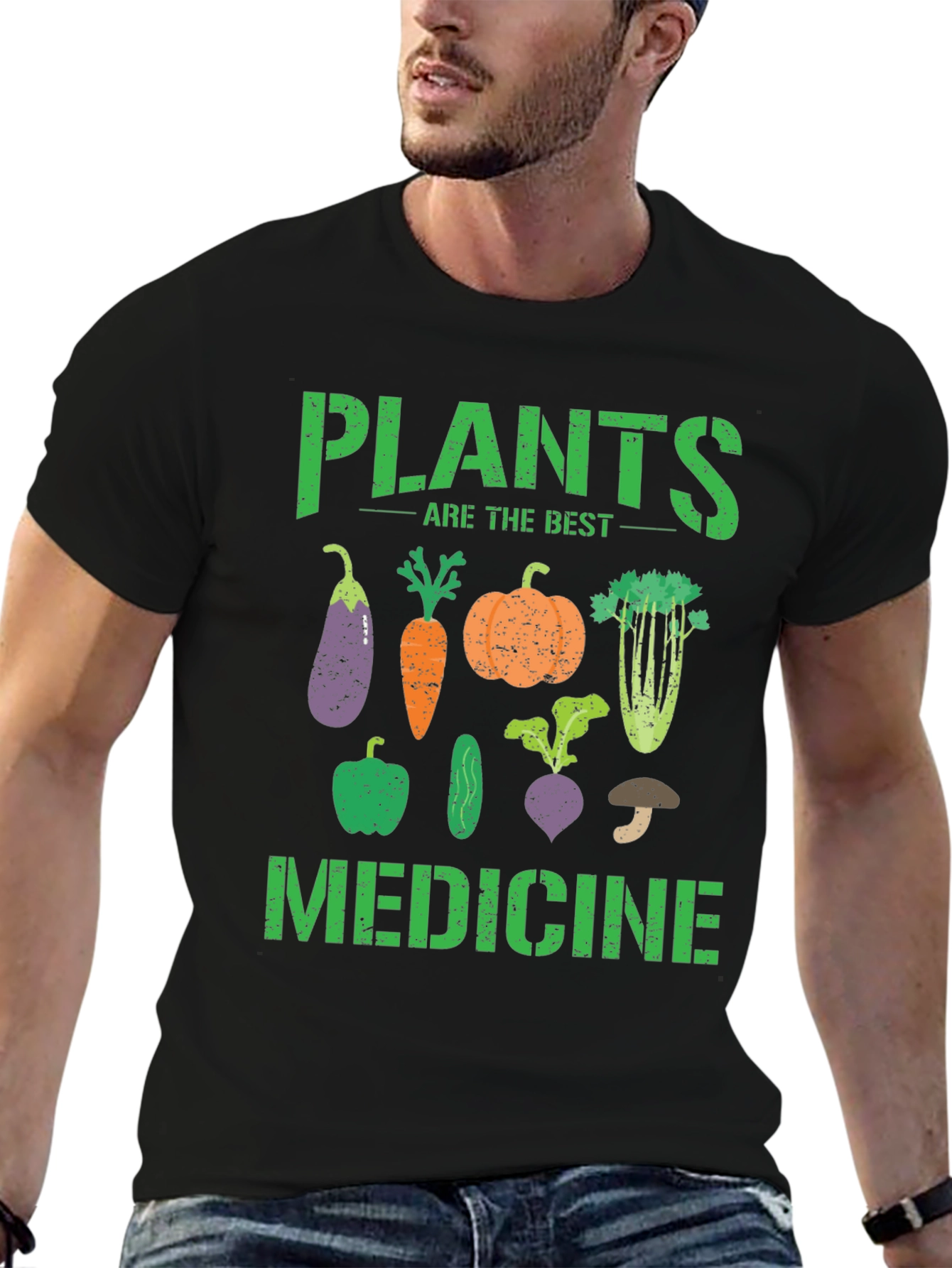 Black Plants Are The Best Medicine Graphic Tee view 6