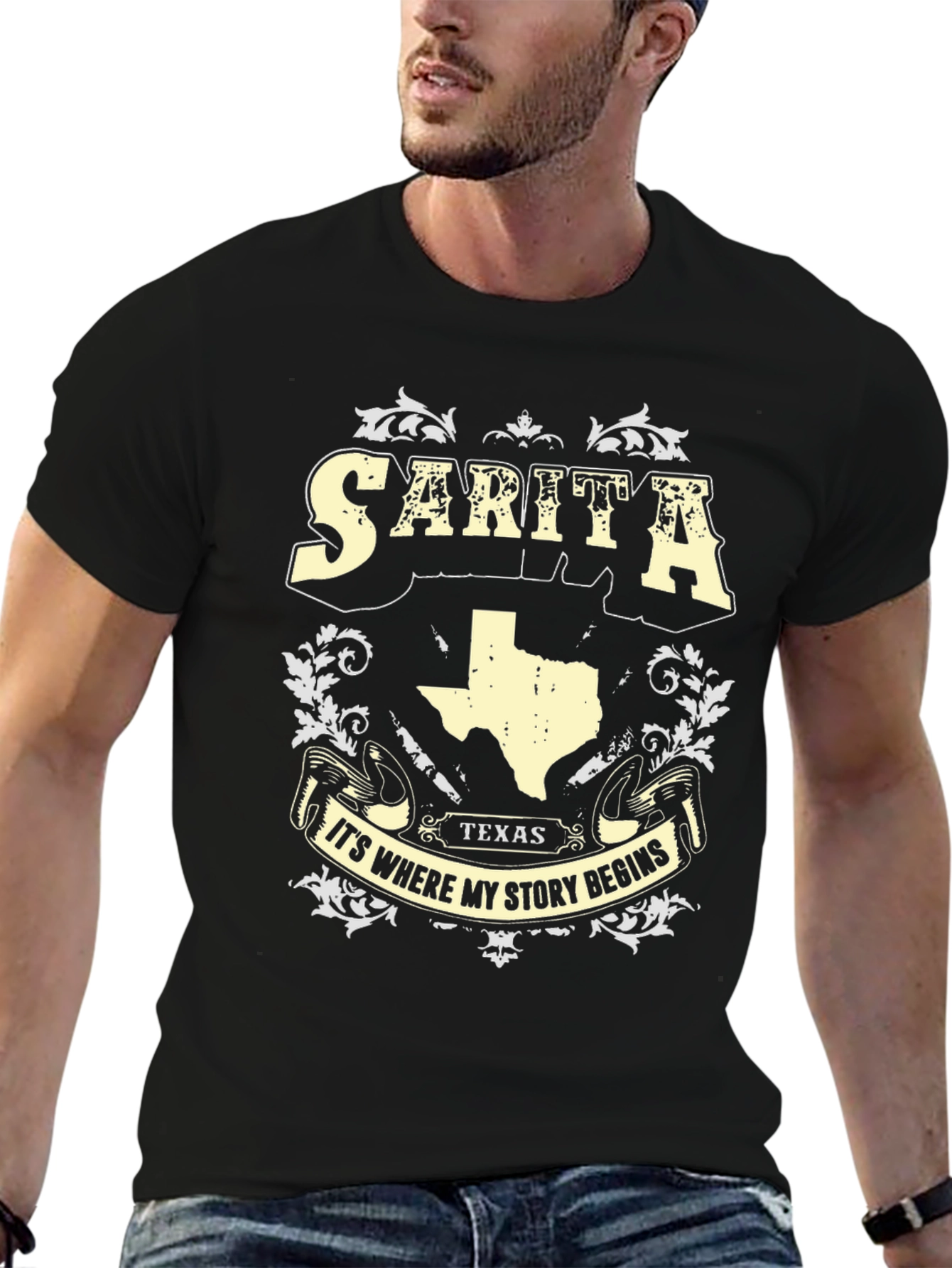 Black Sarita Texas Story Begins T-Shirt view 6