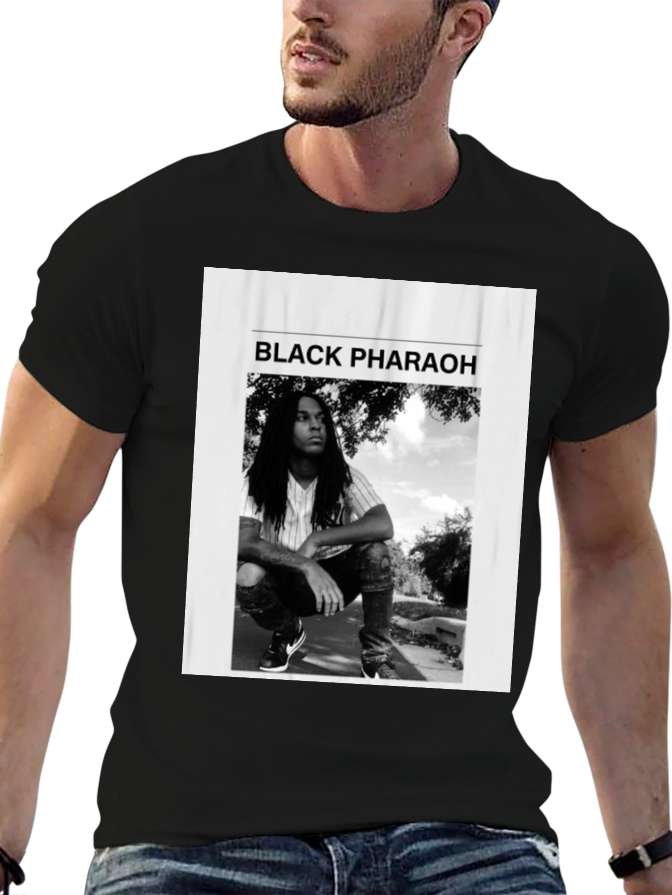 Black Black Pharaoh Graphic Tee - Unisex Soft Cotton T-Shirt view 6