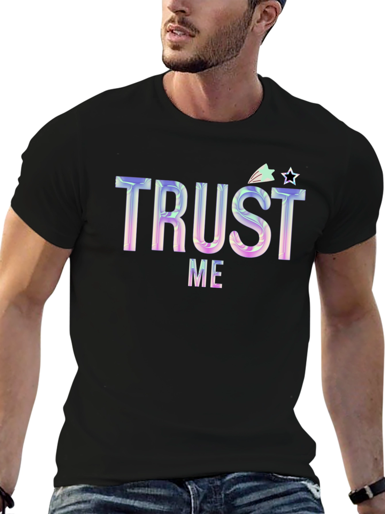 Black Trust Me Graphic Tee - Trendy Unisex T-Shirt view 6