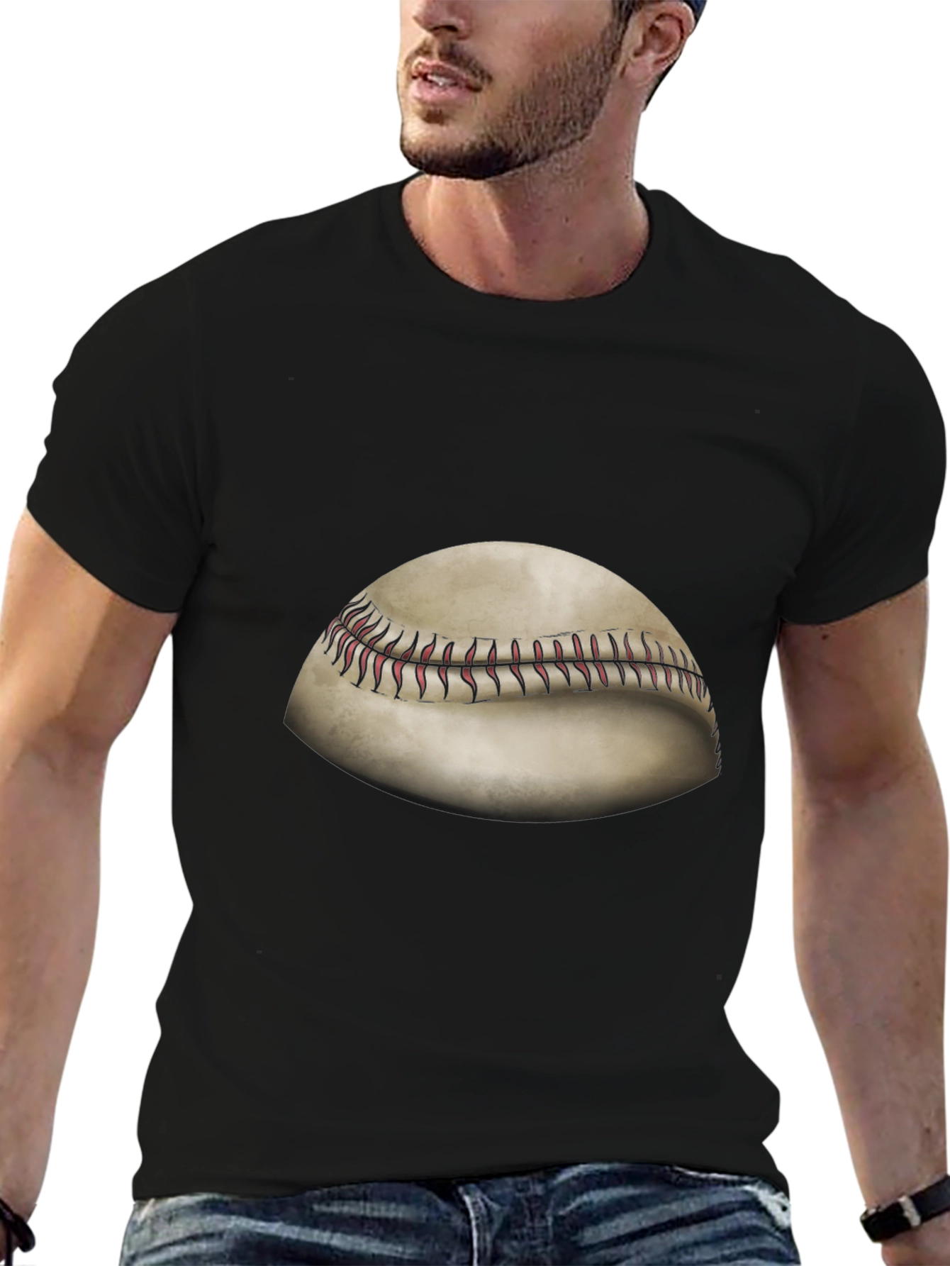 Black Baseball Graphic Tee - Classic Sportswear view 6