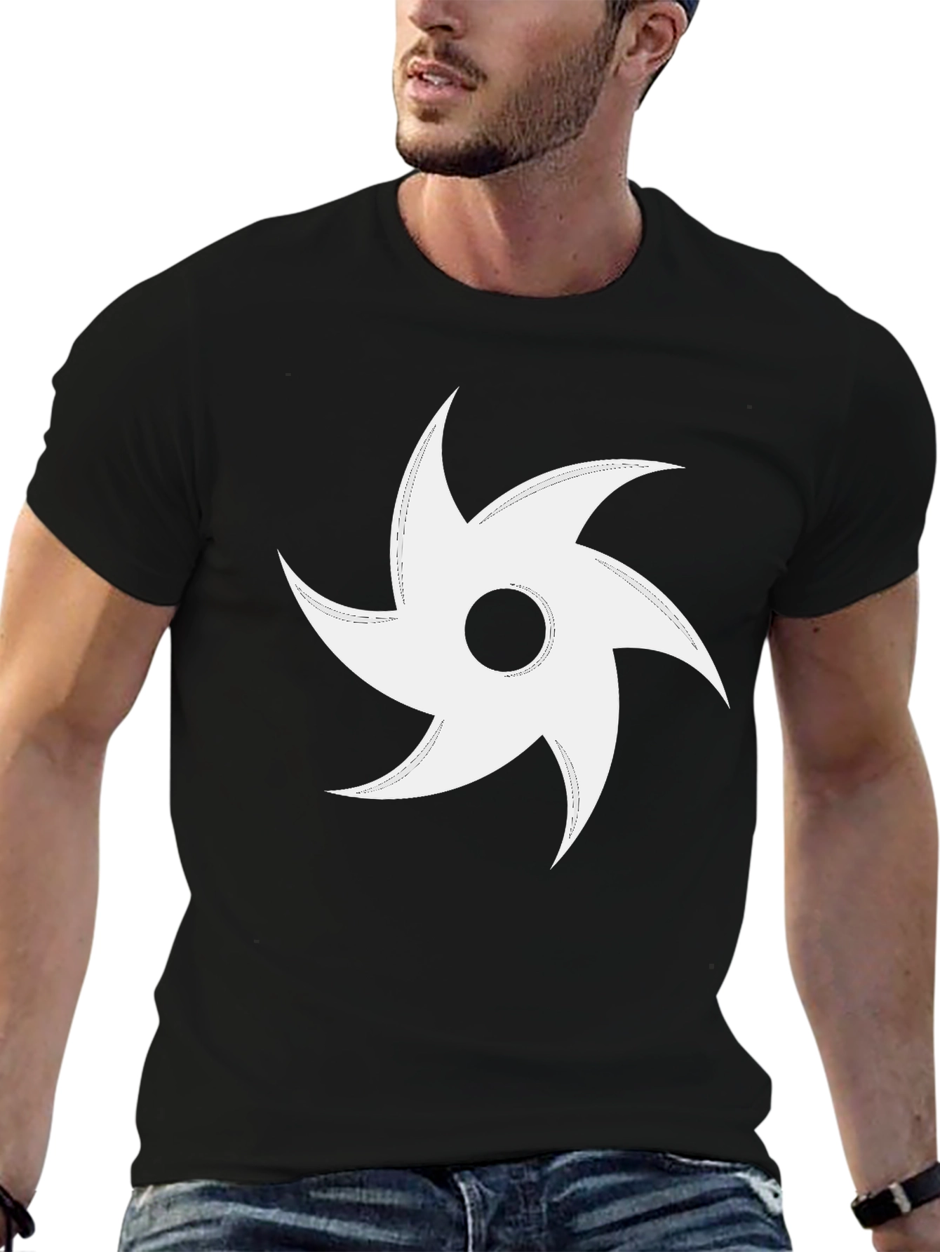 Black Vortex Tee - Bold Graphic Design, Soft Cotton Blend view 6