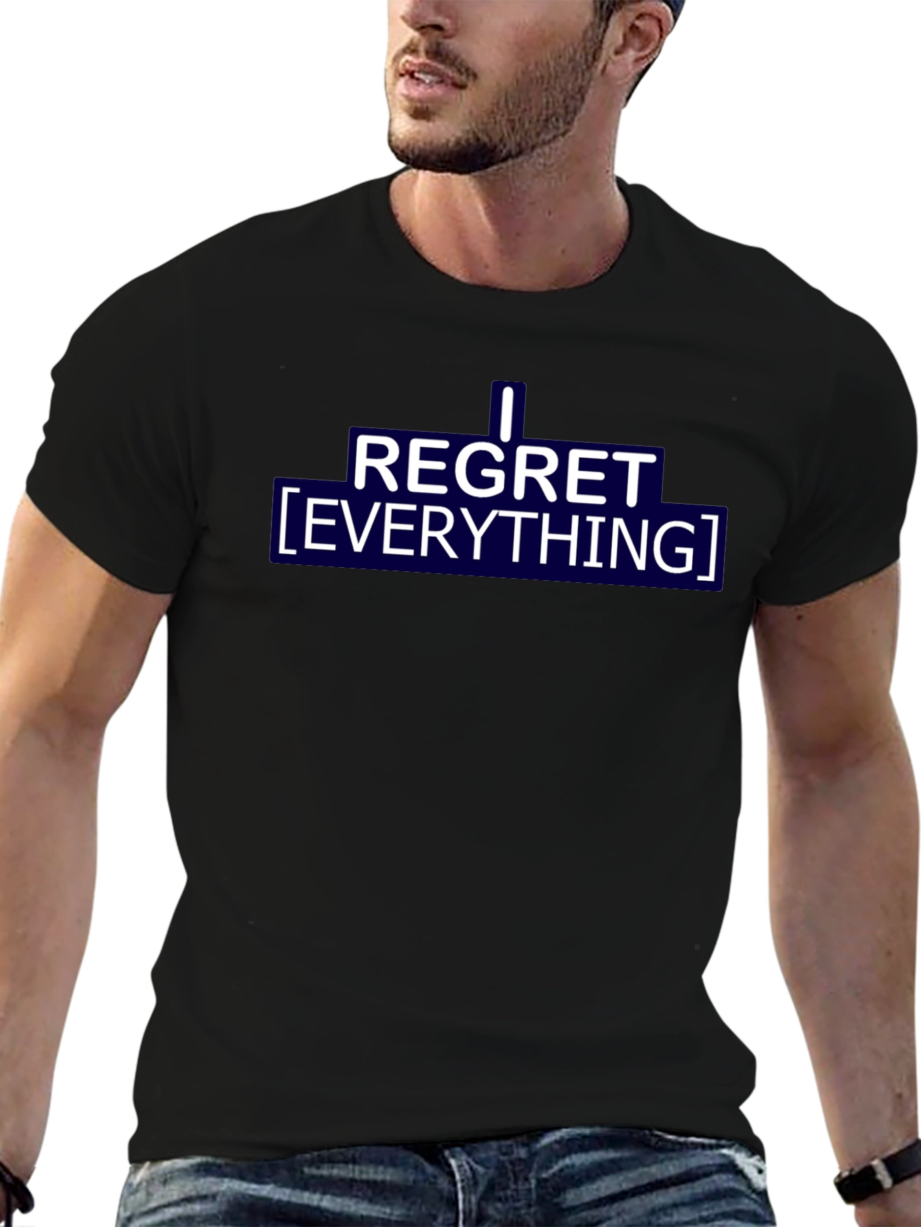 Black I Regret Everything Graphic Tee - Black view 6
