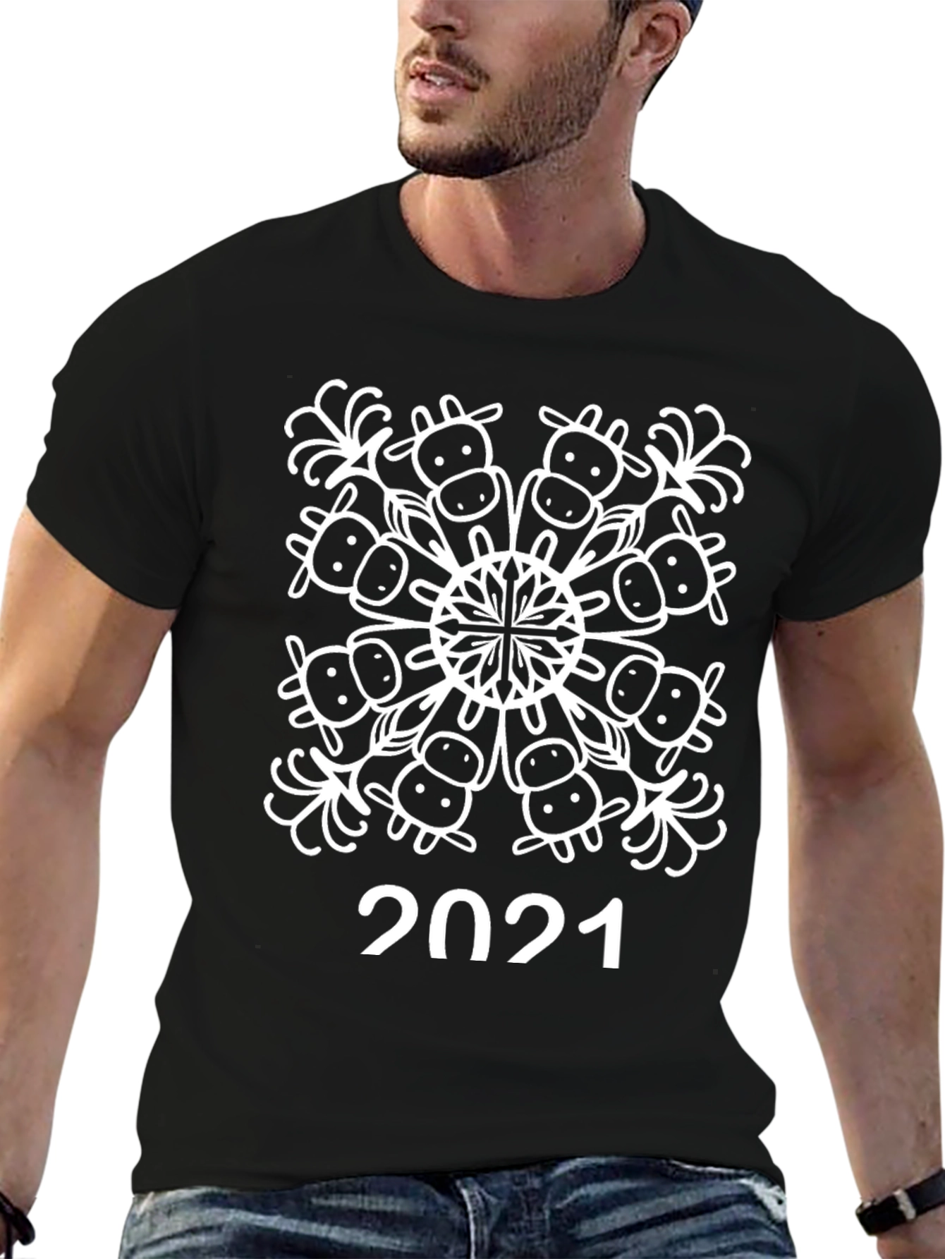 Black Cowflake 2021 T-Shirt view 6
