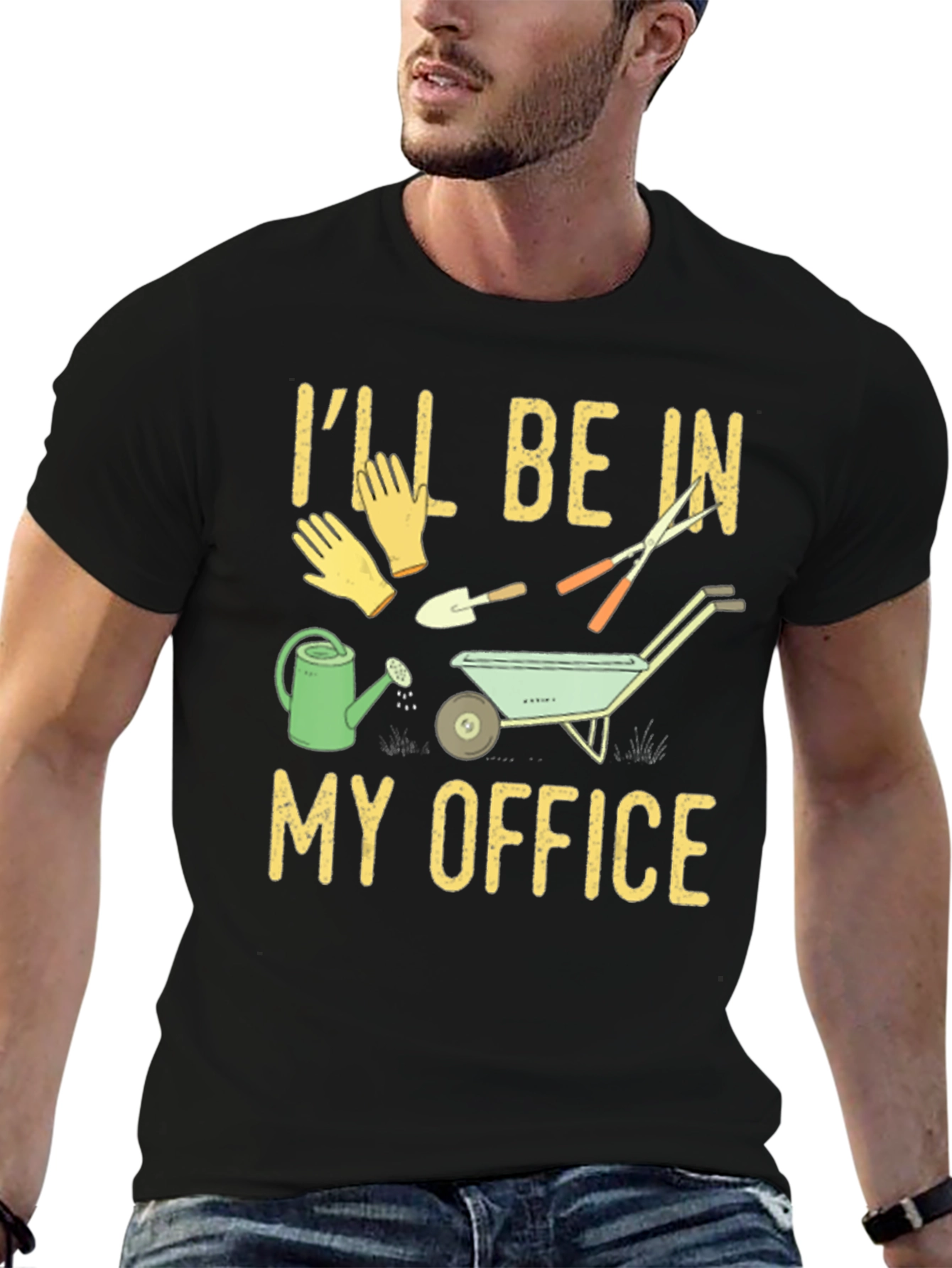 Black Gardening Office T-Shirt - Outdoor Humor Tee view 6