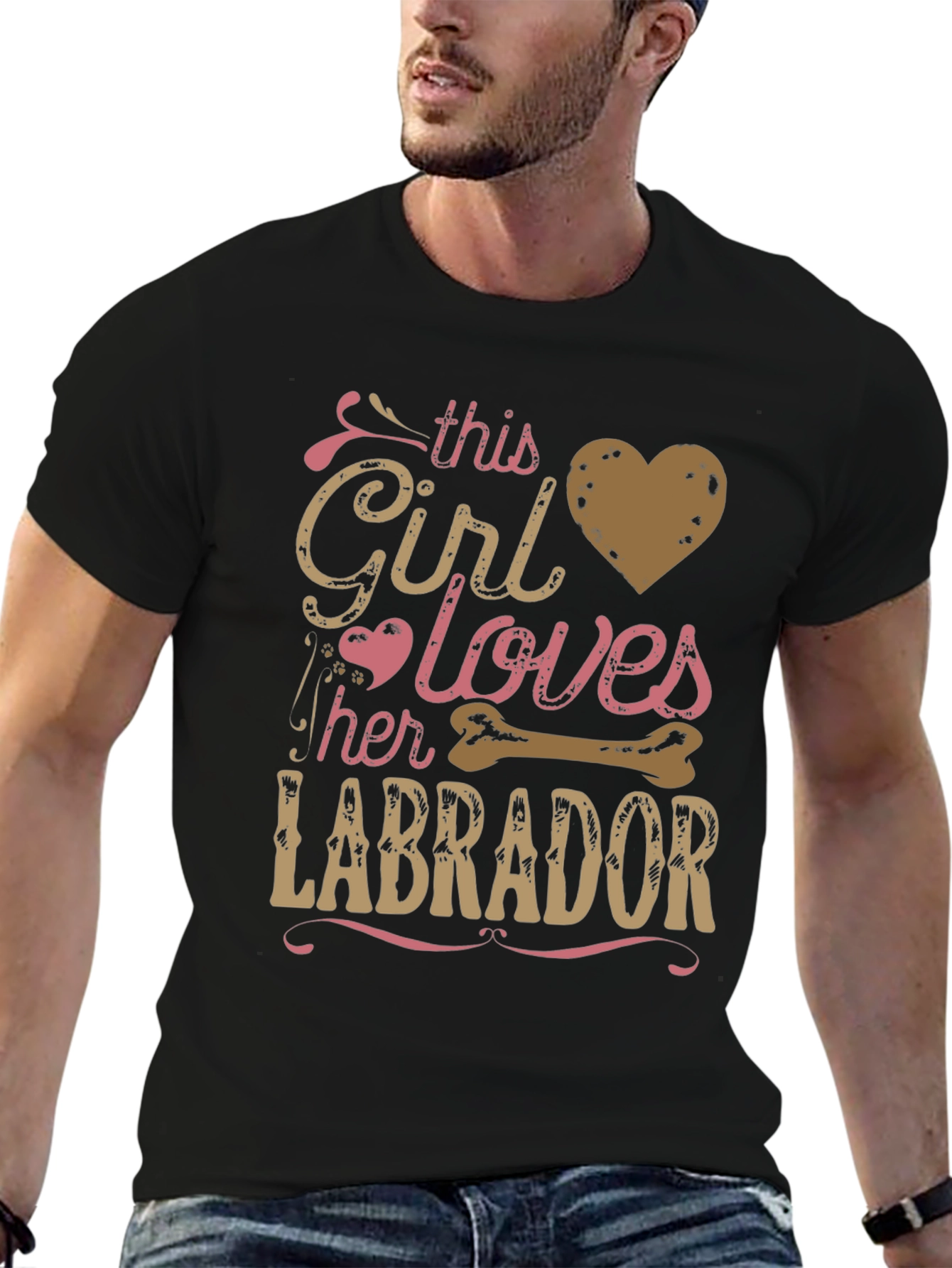 Black Girl Loves Labrador T-Shirt view 6