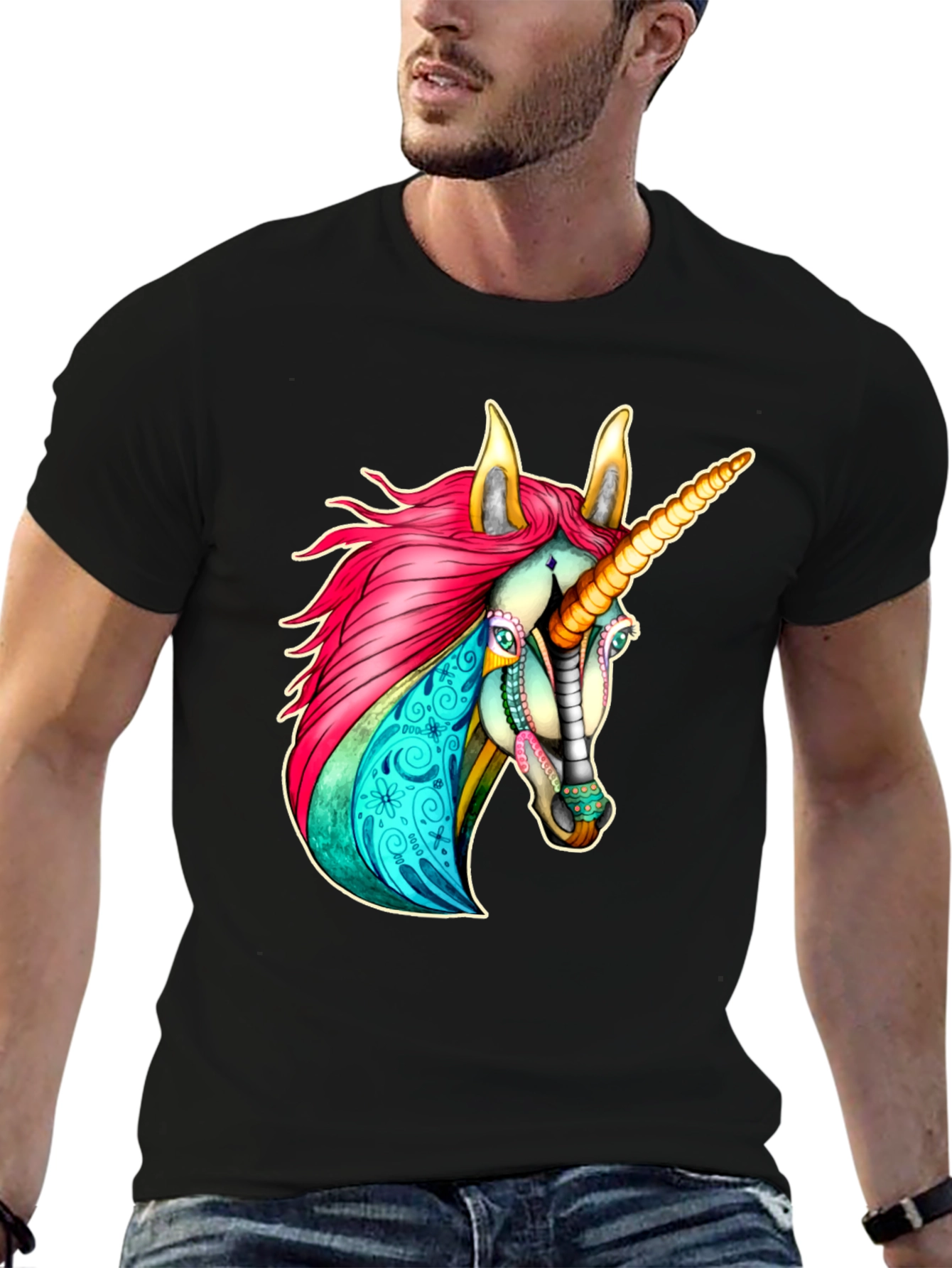 Black Unicorn T-Shirt - Vibrant Graphic Tee view 6