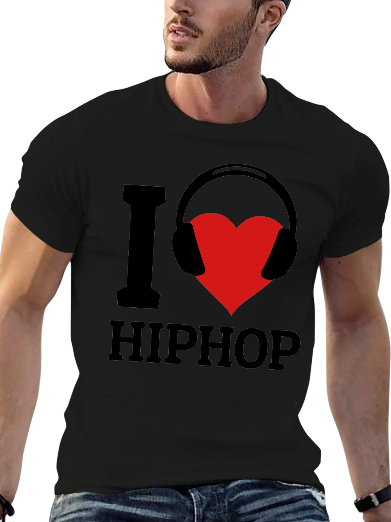 Black I Love Hip Hop Graphic T-Shirt view 6