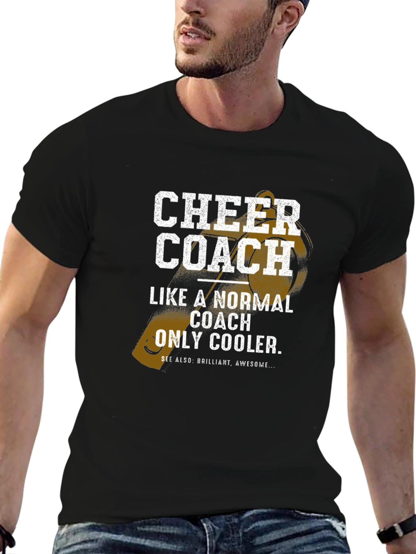 Black Cheer Coach T-Shirt - Like a Normal Coach Only Cooler view 6