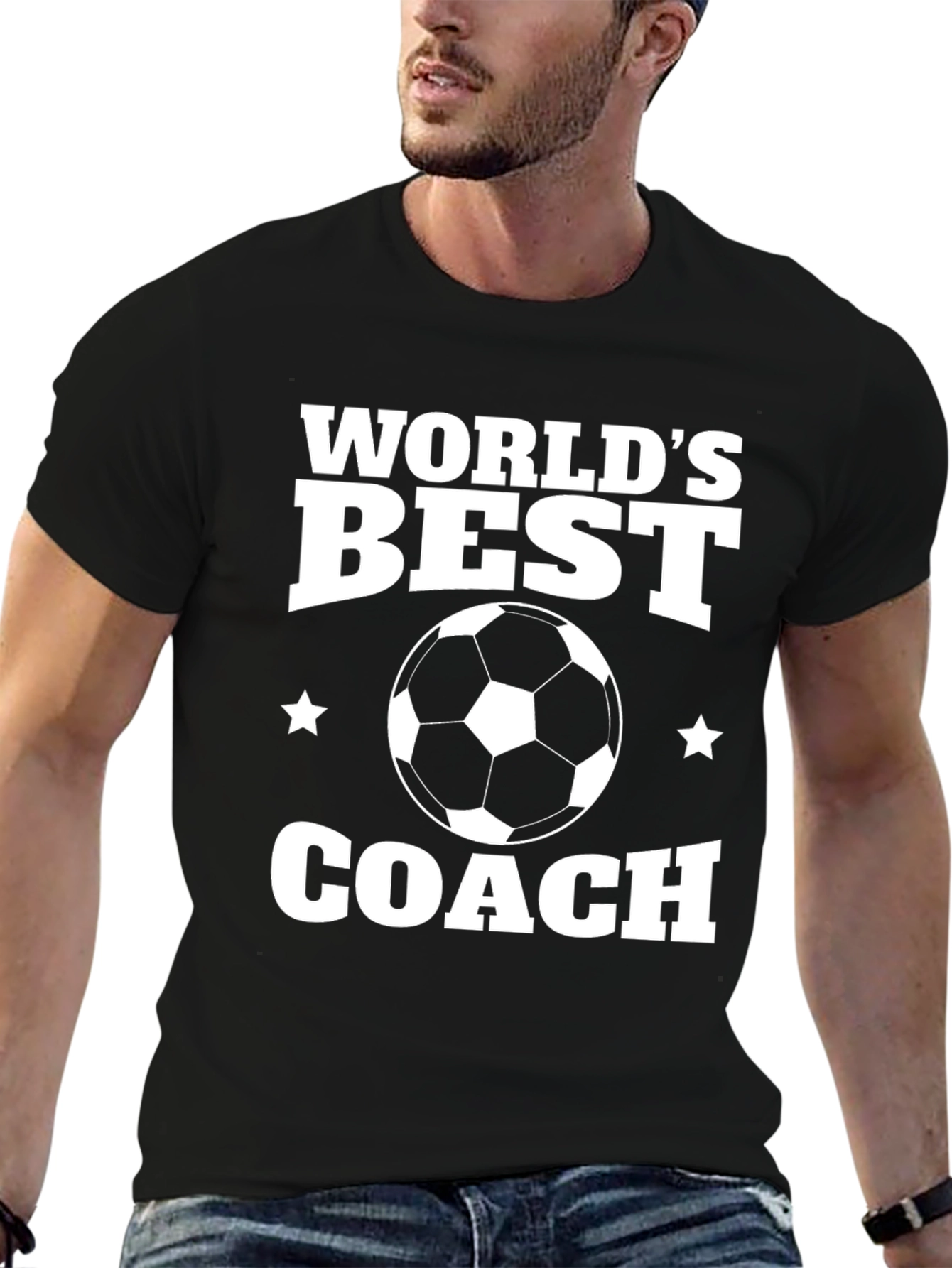 Black World's Best Coach Soccer T-Shirt view 6
