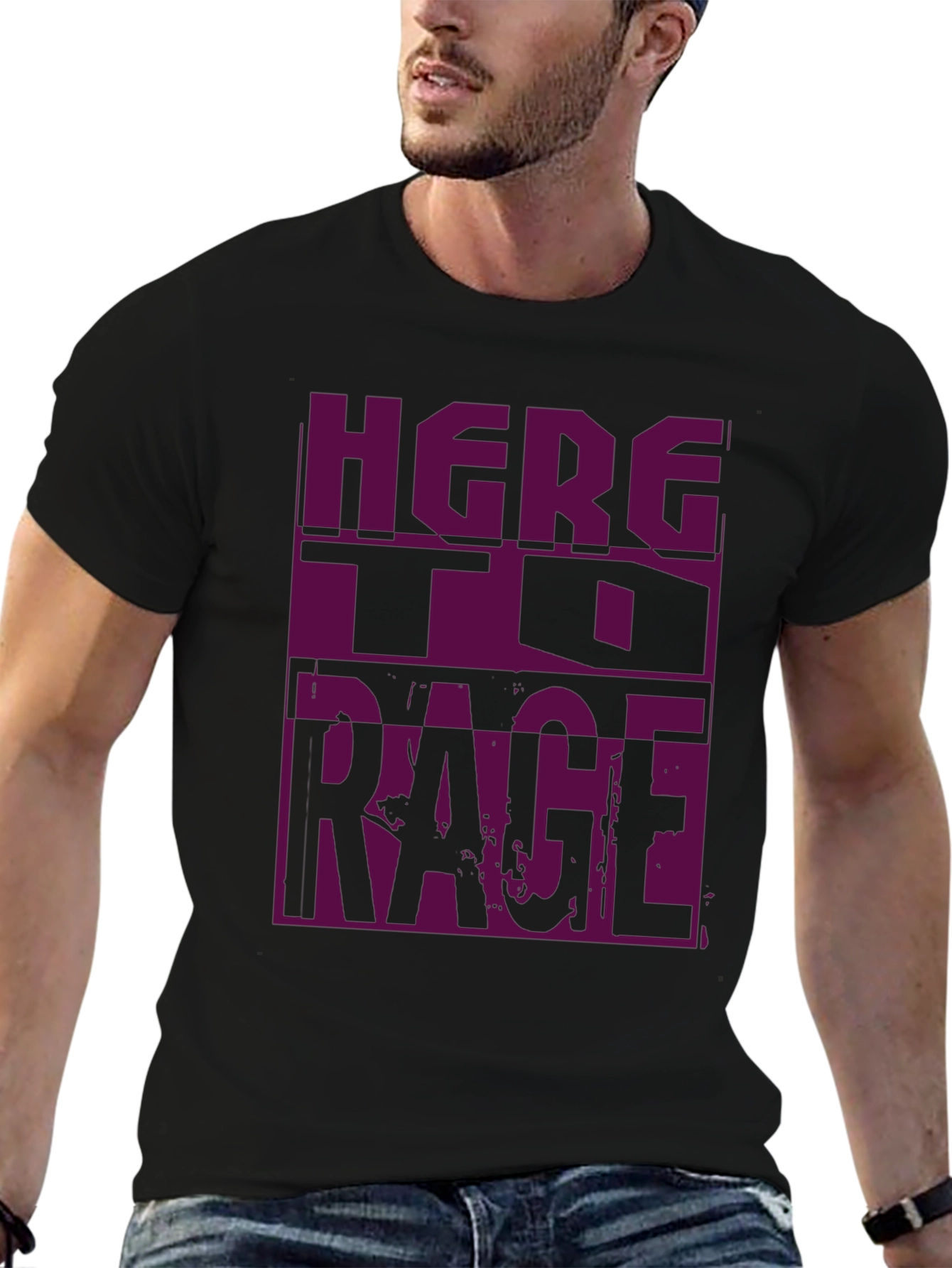 Black Here To Rage Graphic T-Shirt view 6