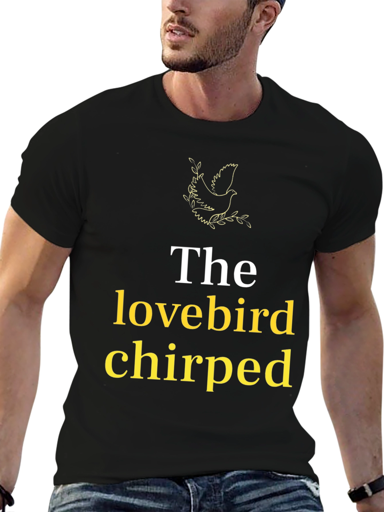 Black The Lovebird Chirped T-Shirt - Soft Cotton Blend view 6