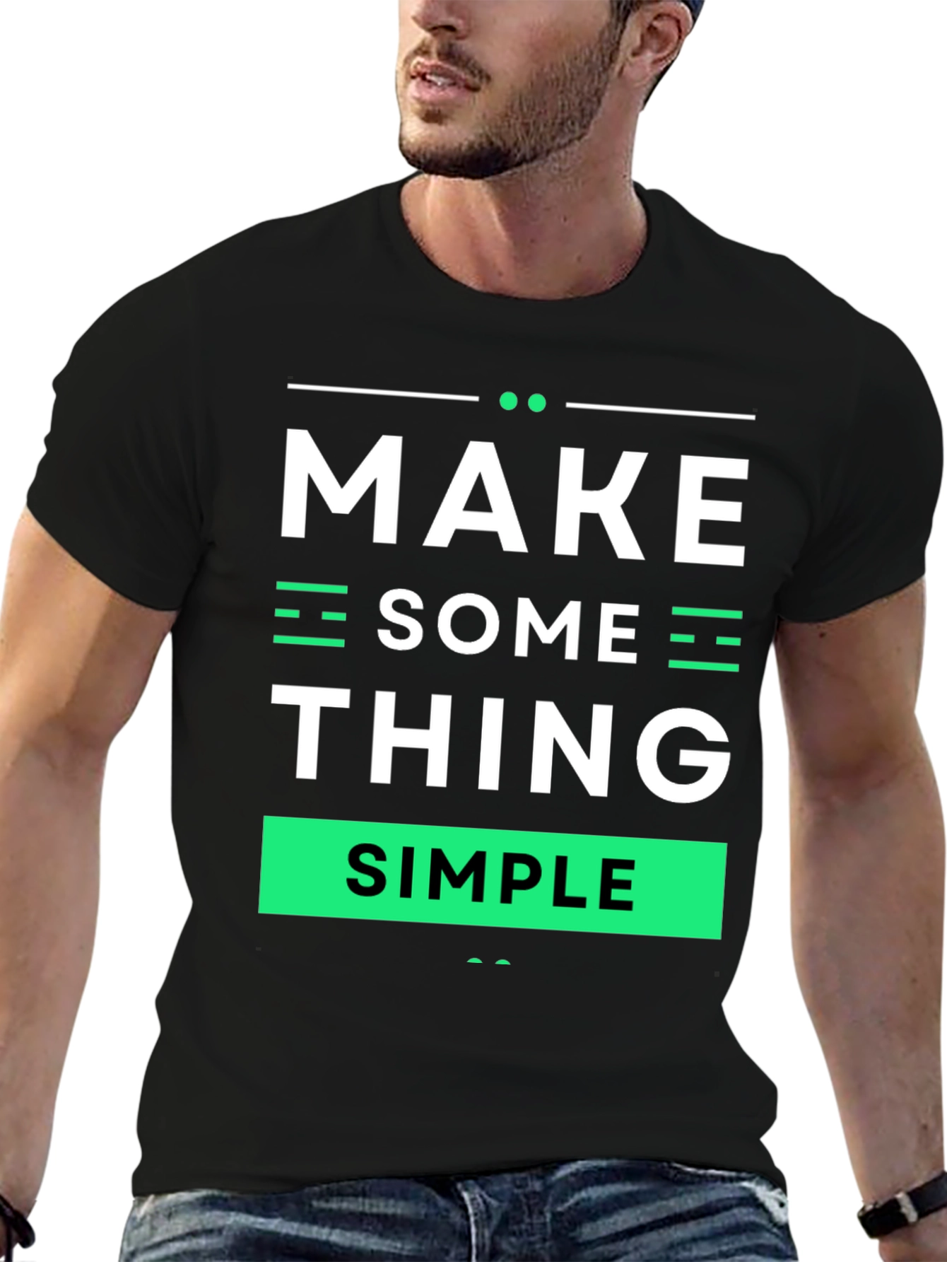 Black Make Something Simple Graphic Tee view 6