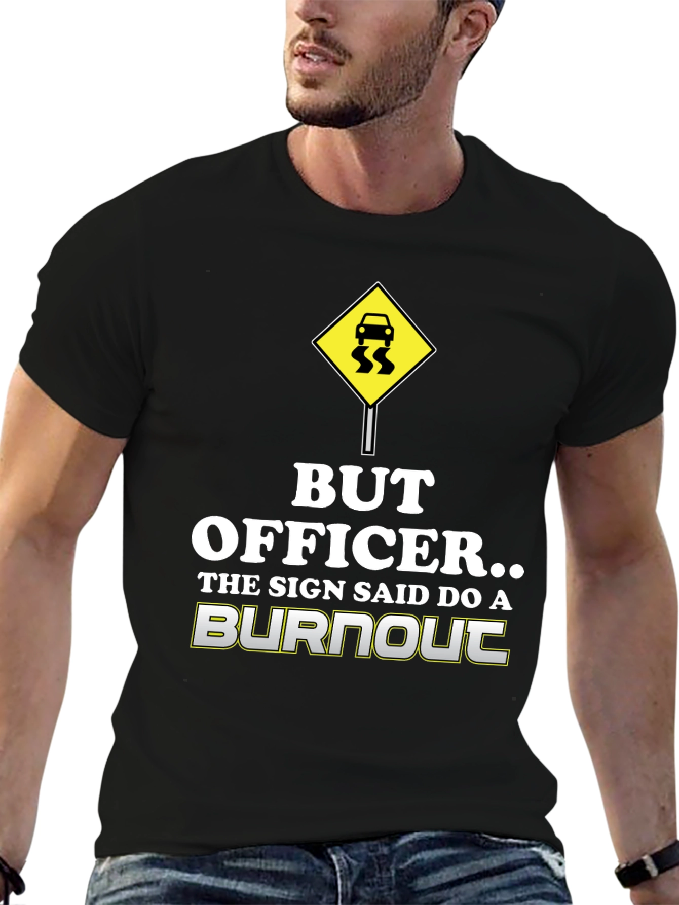Black But Officer Burnout T-Shirt view 6
