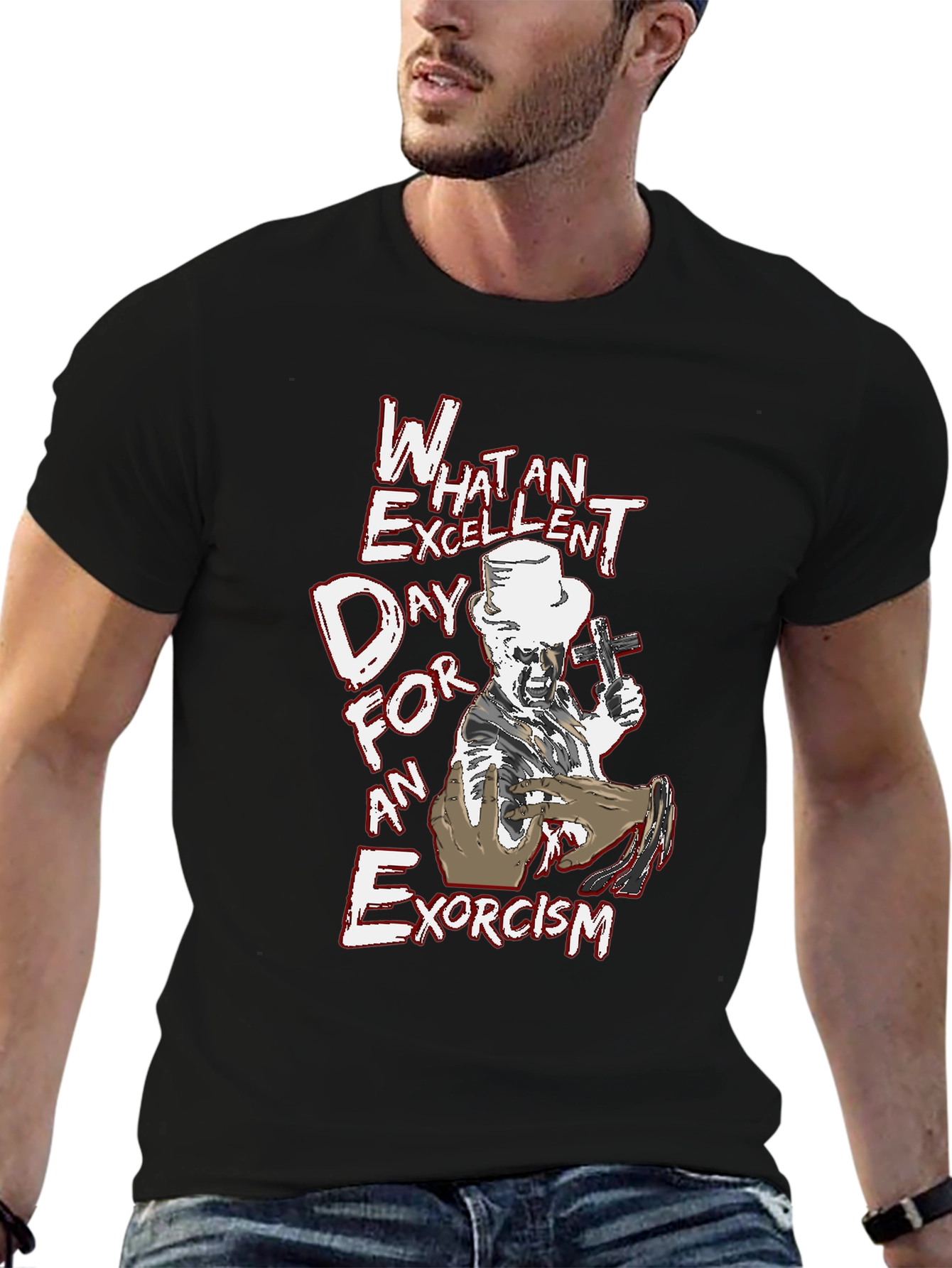 Black Excellent Exorcism T-Shirt - Bold Graphic Tee view 6