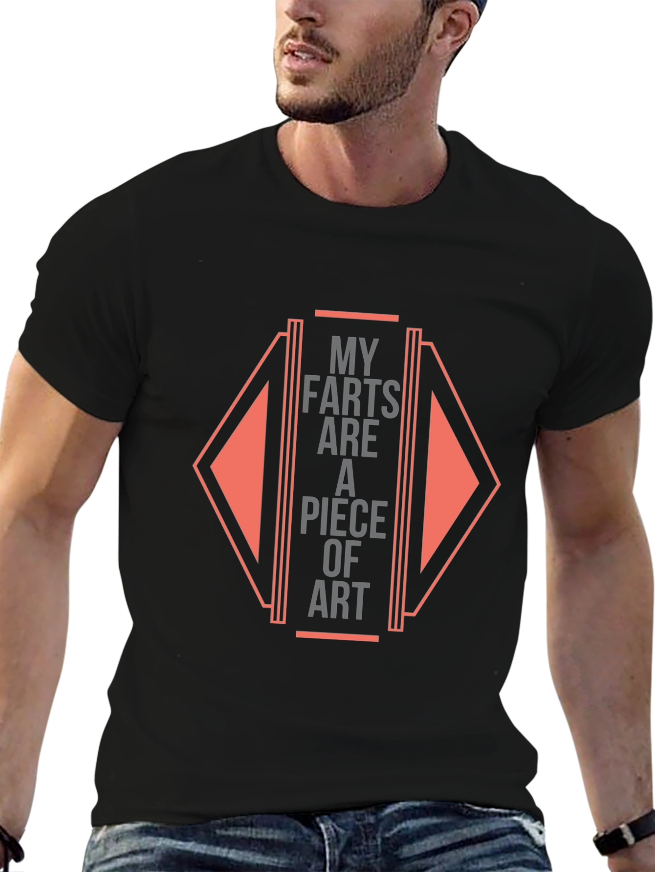Black Funny Farts Art Graphic Black Tee view 6
