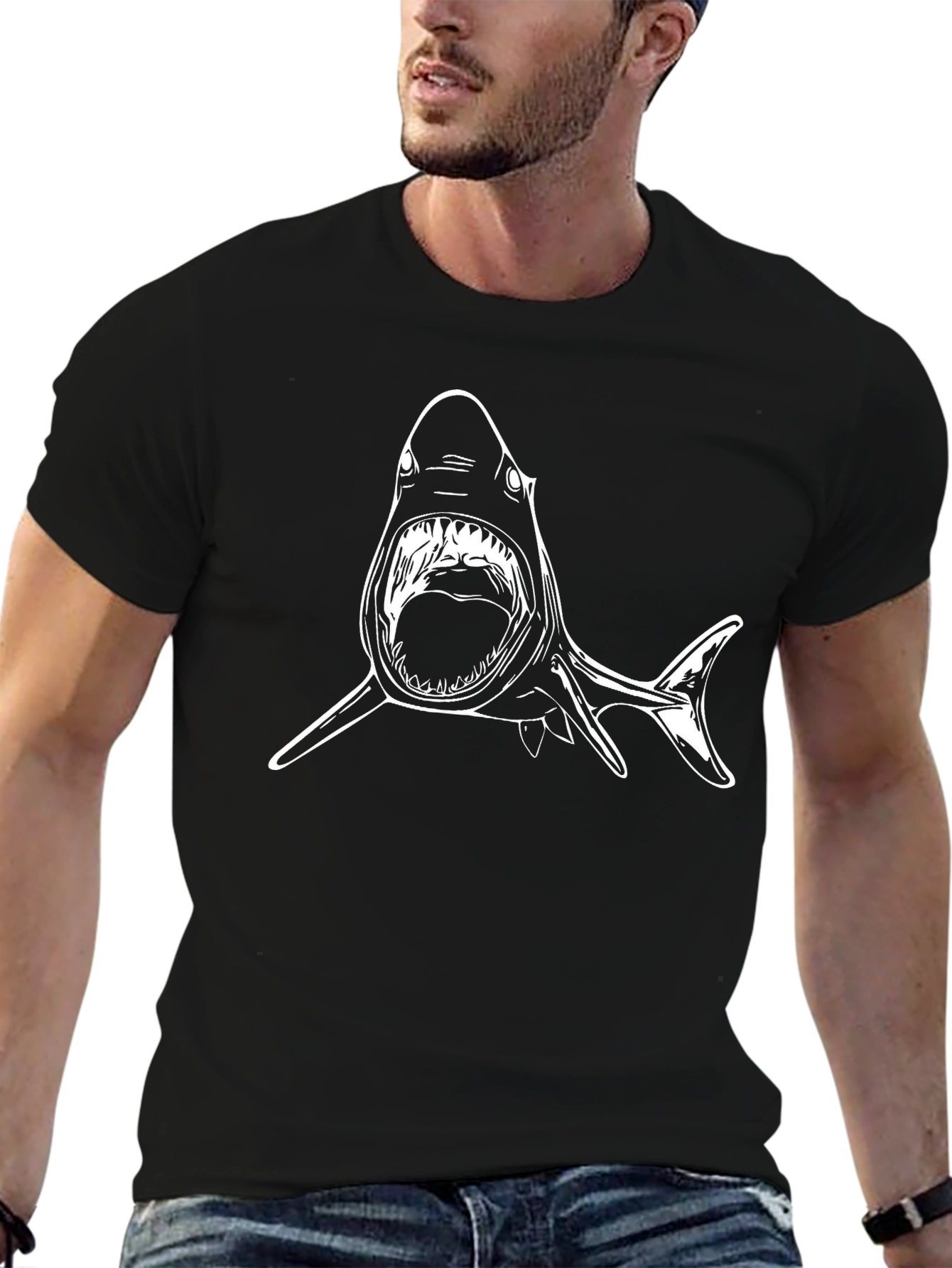 Black Shark Graphic Tee - Black view 6