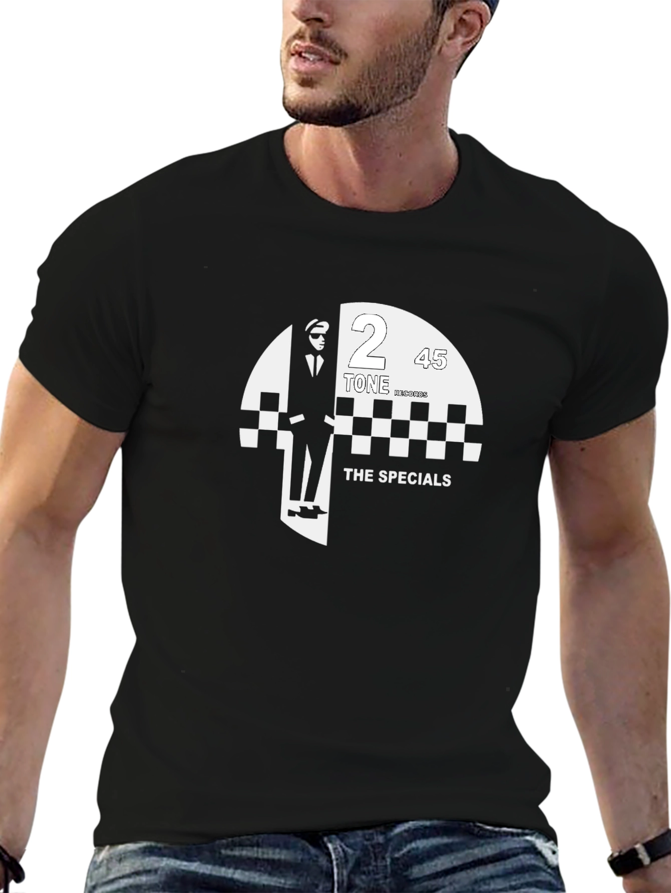 Black The Specials 2 Tone Records Black T-Shirt view 6