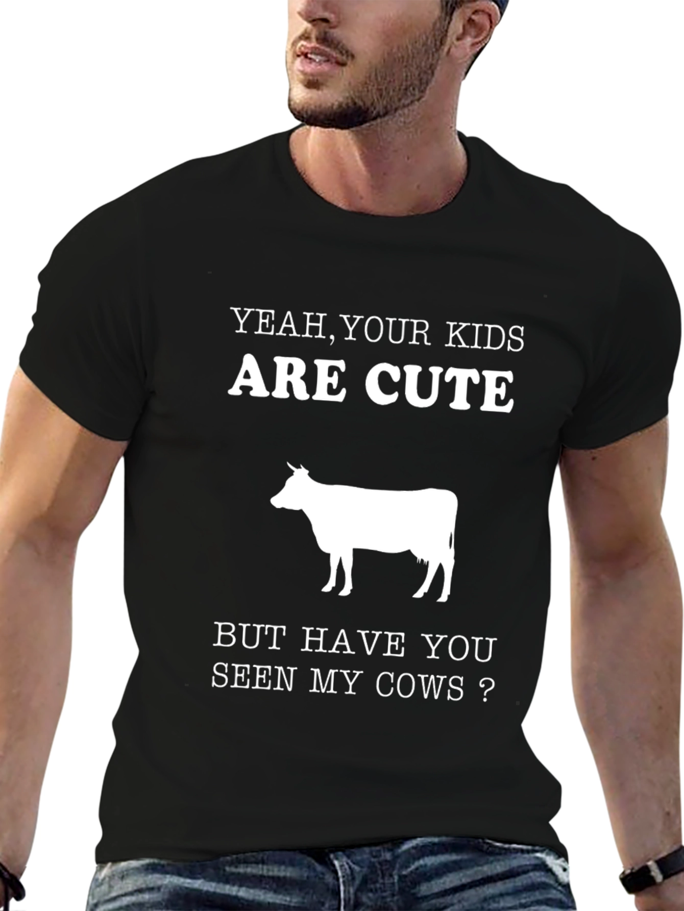 Black Yeah, Your Kids Are Cute, But Have You Seen My Cows? T-Shirt view 6