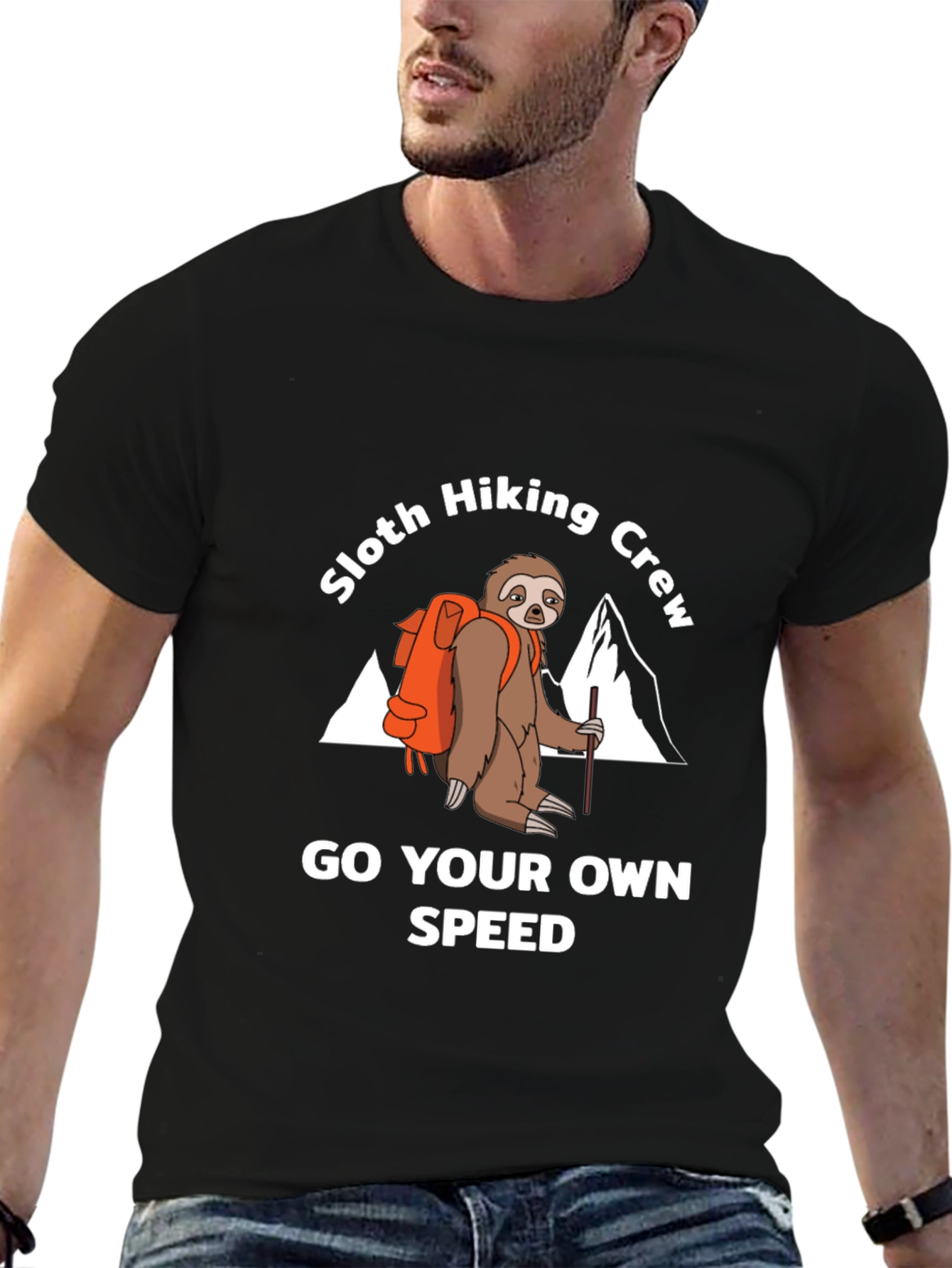 Black Sloth Hiking Crew Graphic Tee - Go Your Own Speed view 6