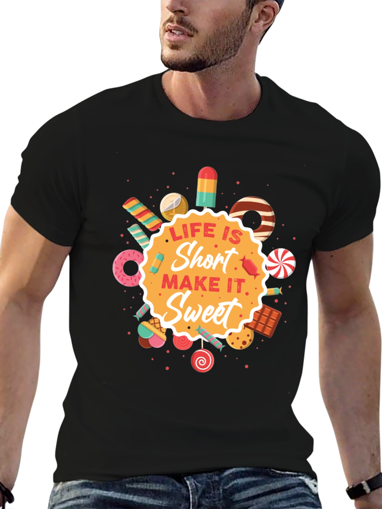 Black Life Is Short Sweet Graphic T-Shirt view 6