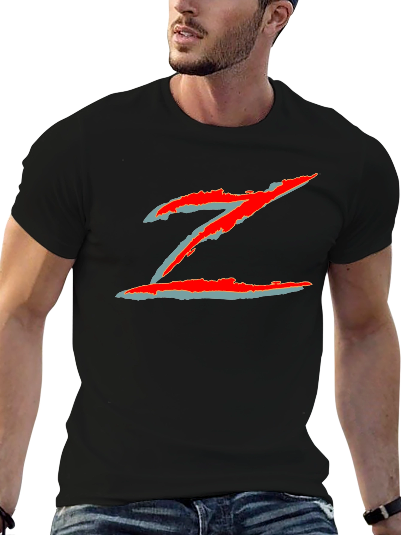 Black Retro Z Graphic Tee - Vintage Inspired Design view 6