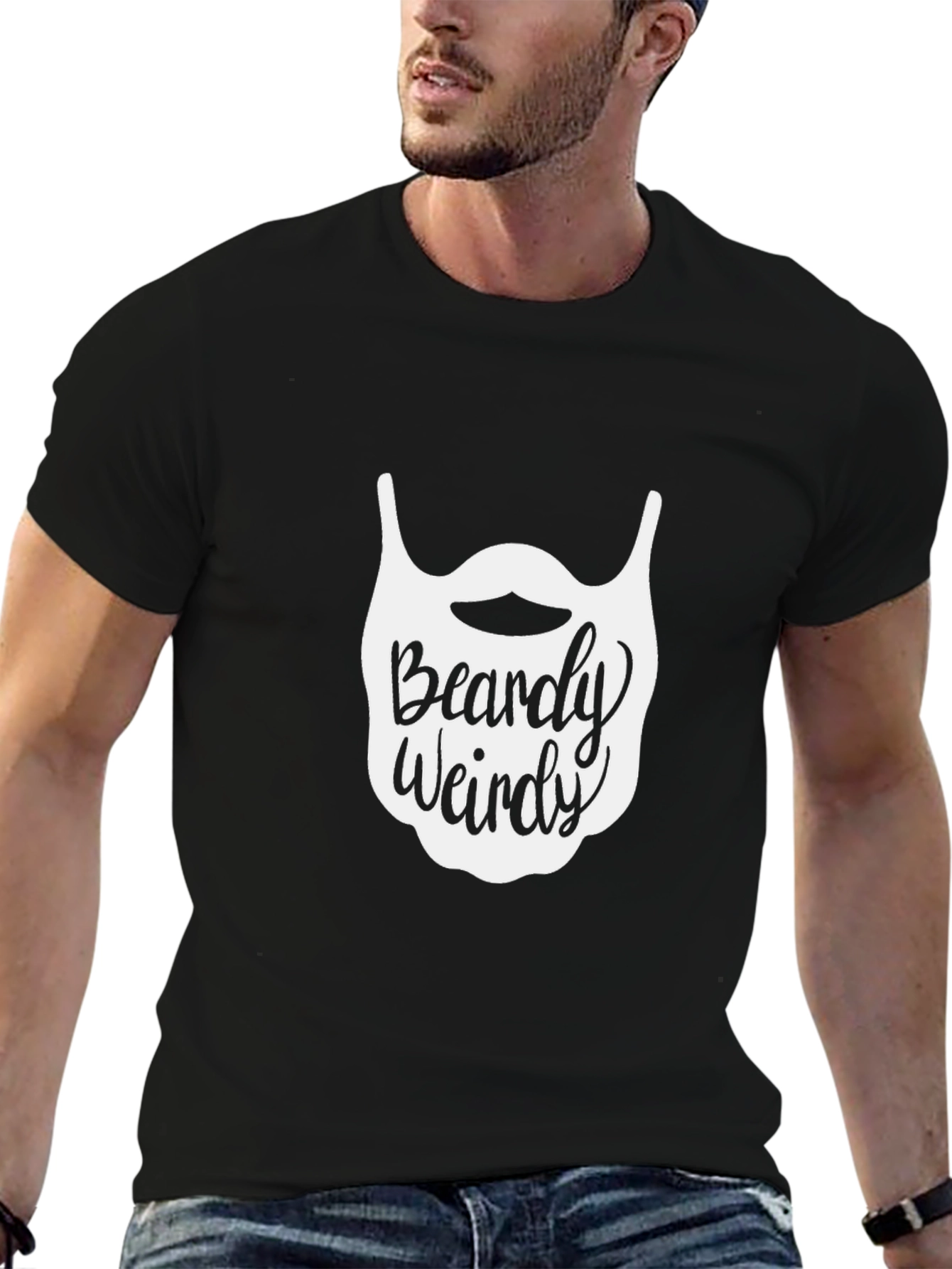 Black Beardy Weirdy Graphic Tee - Black view 6