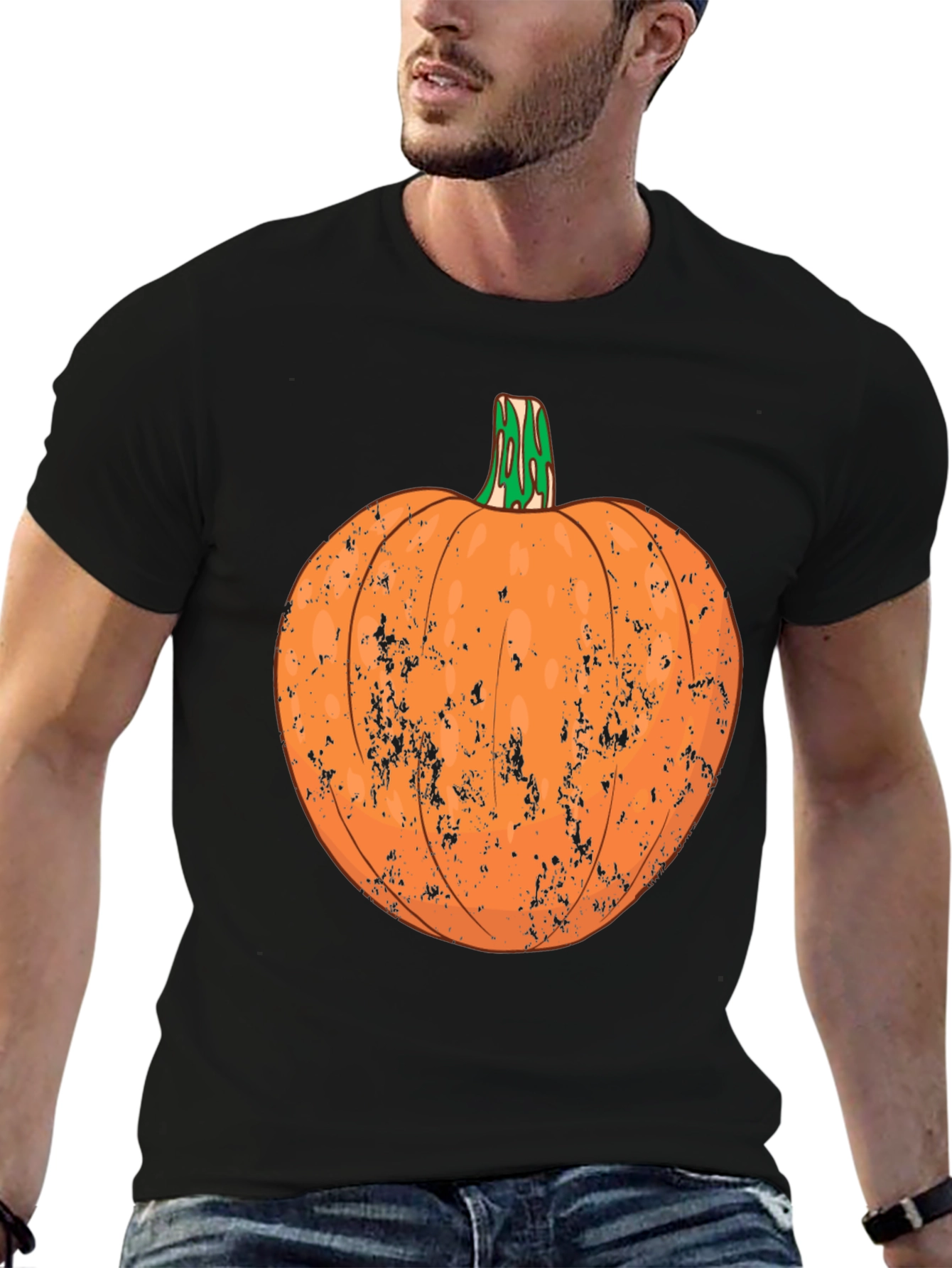 Distressed Pumpkin Graphic Tee - Halloween Ready - 6
