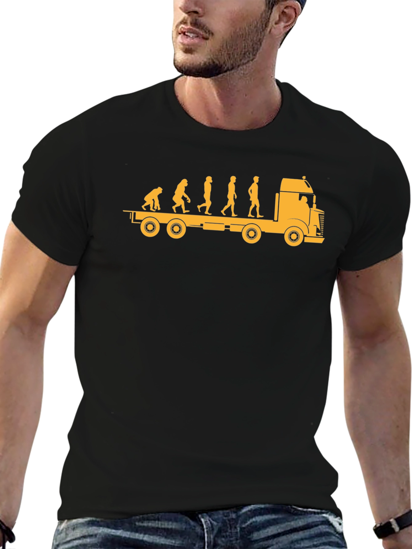 Black Evolution of Trucker Black T-Shirt view 6