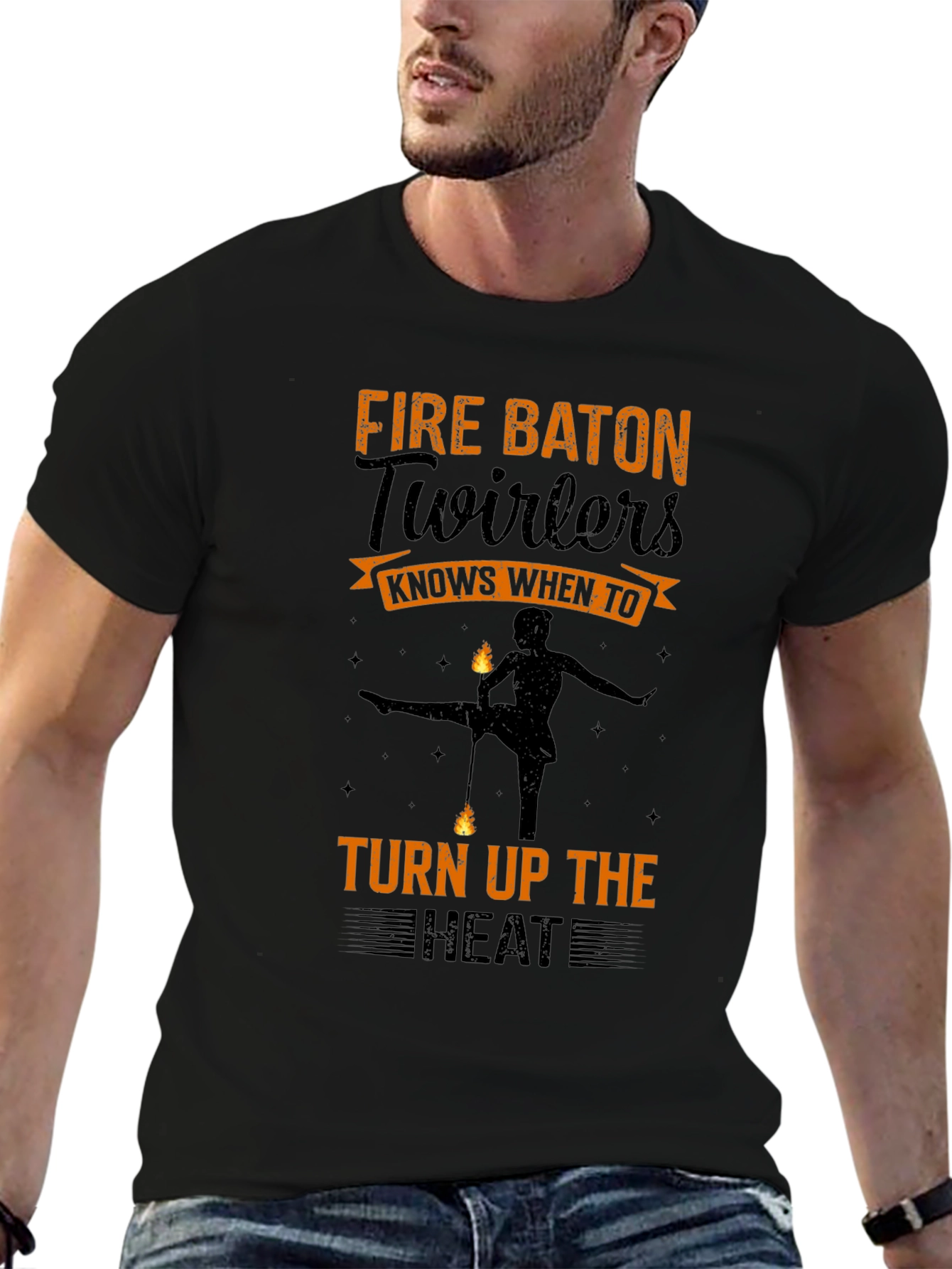 Black Fire Baton Twirlers T-Shirt - Turn Up the Heat! view 6