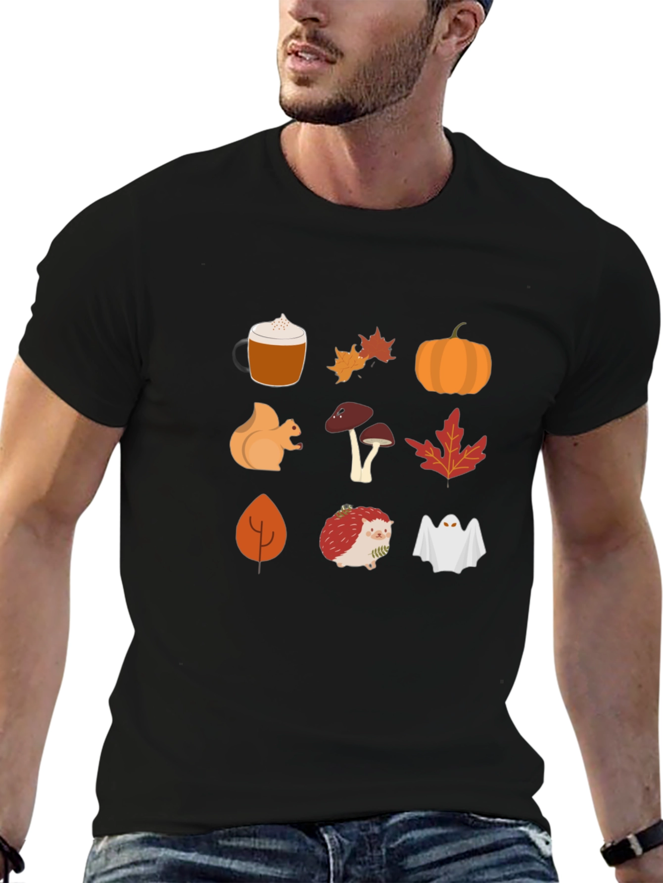 Black Autumn Harvest T-Shirt: Cozy Fall Graphics view 6
