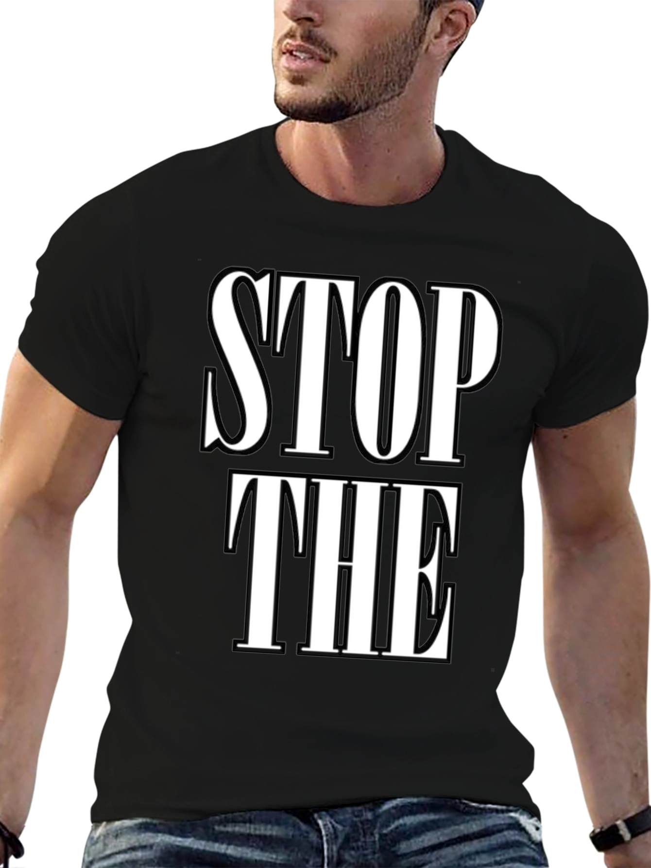 Black Stop The T-Shirt view 6
