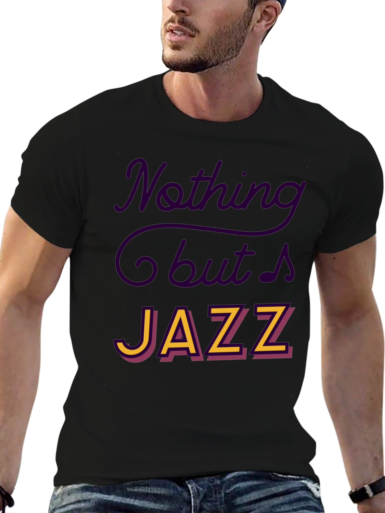 Black Nothing But Jazz Graphic Tee view 6