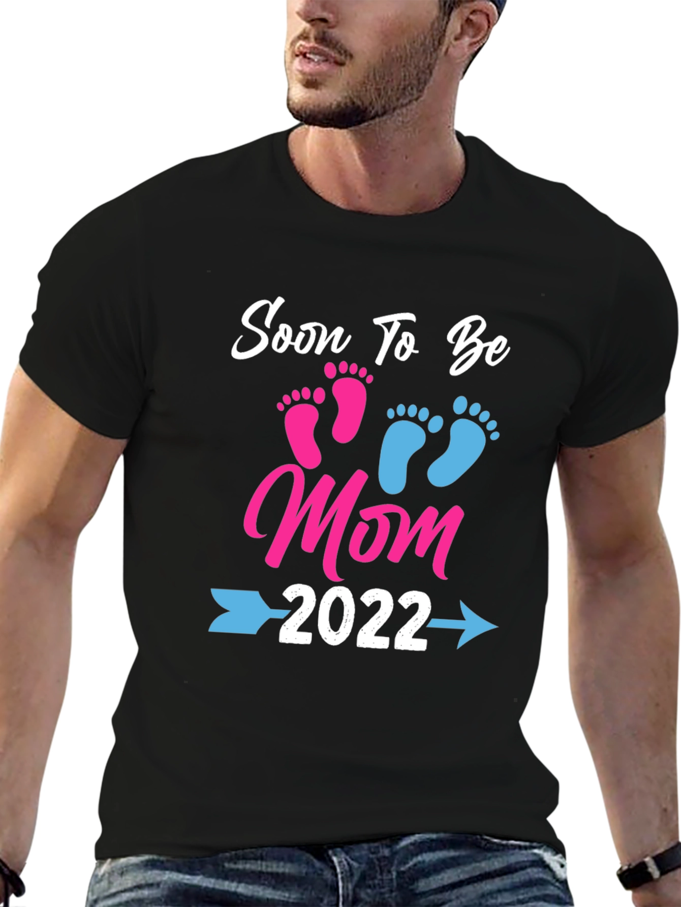 Black Soon To Be Mom 2022 T-Shirt view 6