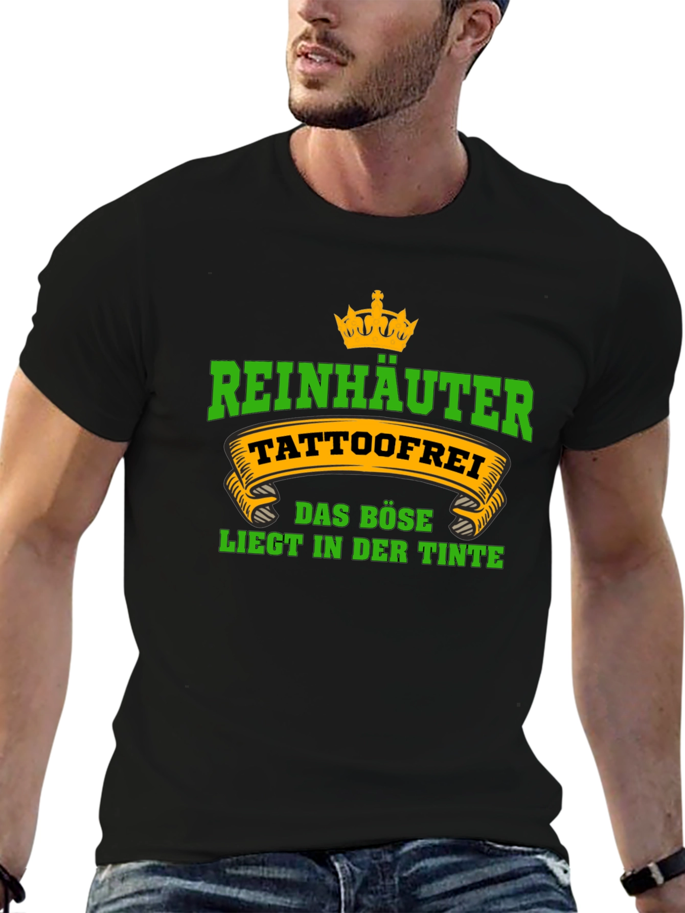 Black ReinHauter TattooFree Graphic T-Shirt view 6