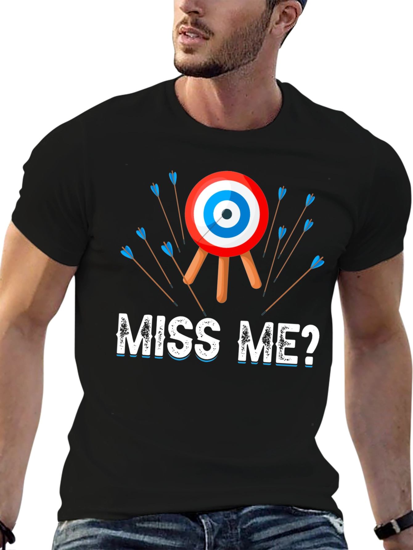 Black Funny Archery T-Shirt - Miss Me? view 6