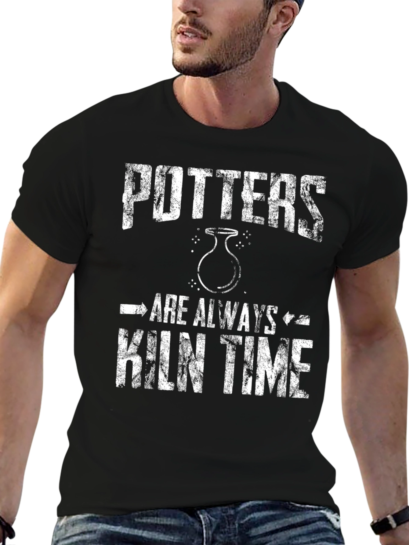 Black Potters Kiln Time Graphic T-Shirt view 6