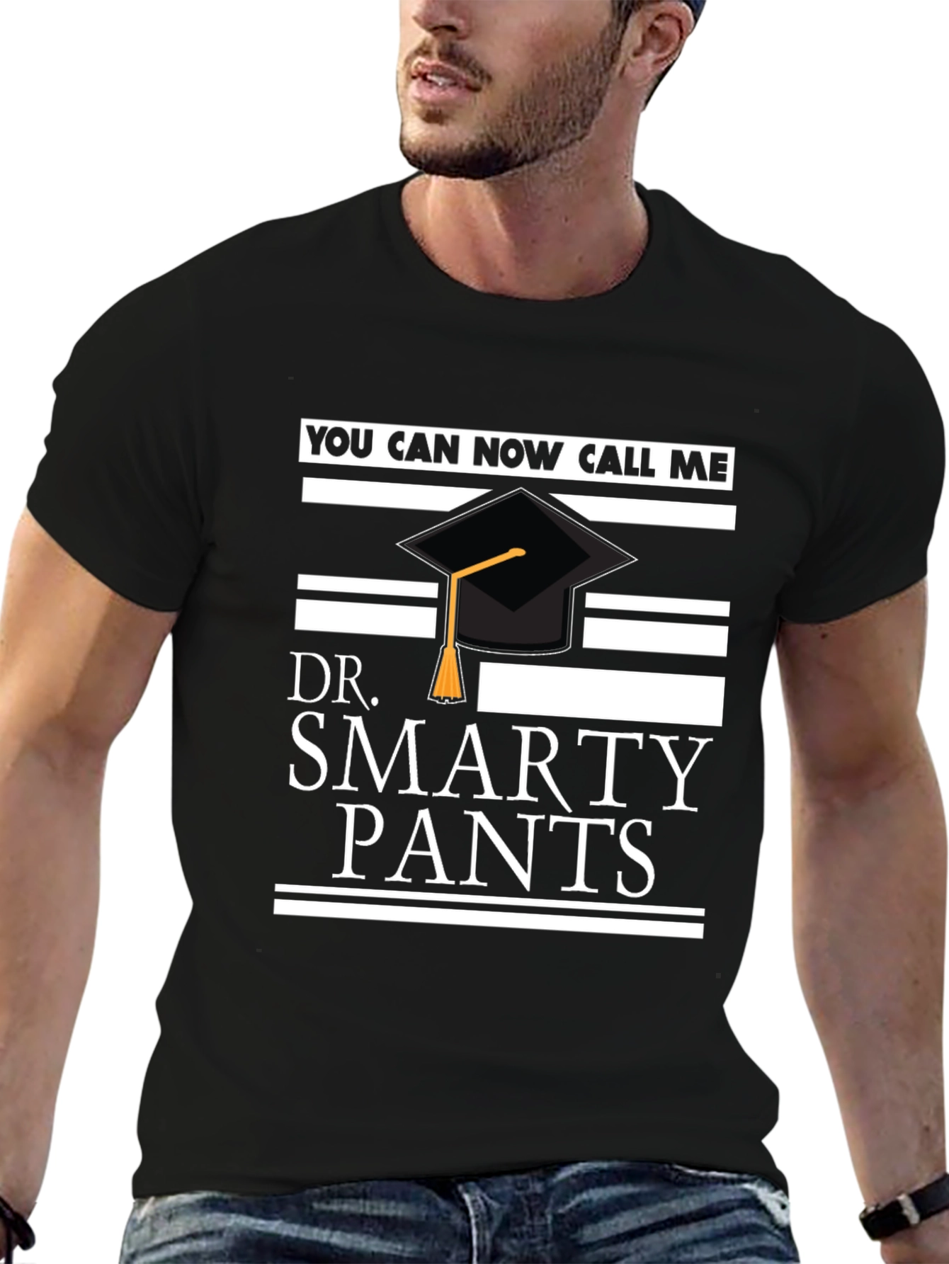 Black Dr. Smarty Pants Graduation T-Shirt view 6