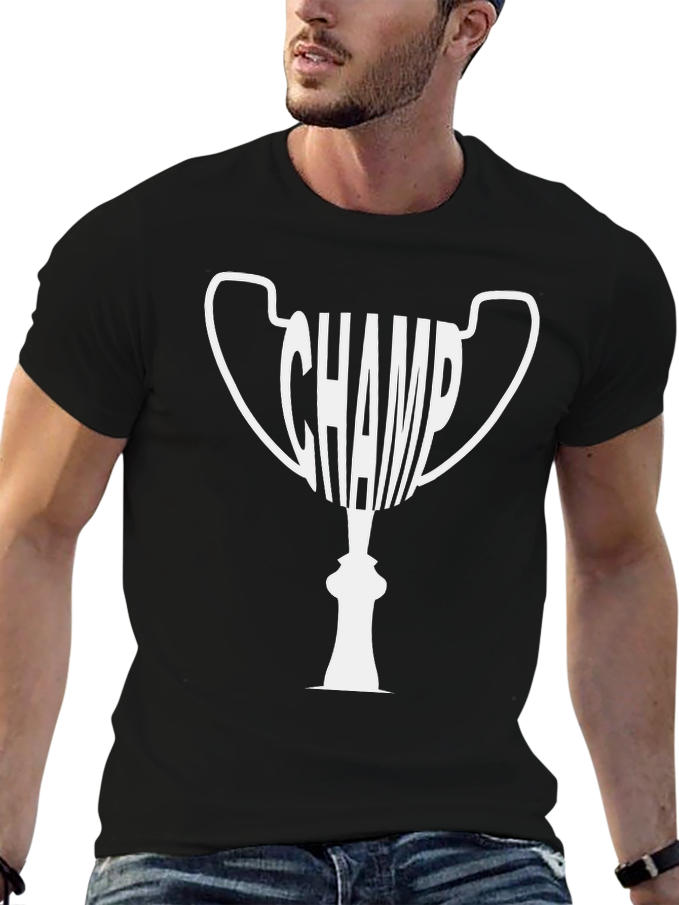 Black Champ Trophy T-Shirt - Celebrate Your Victories! view 6