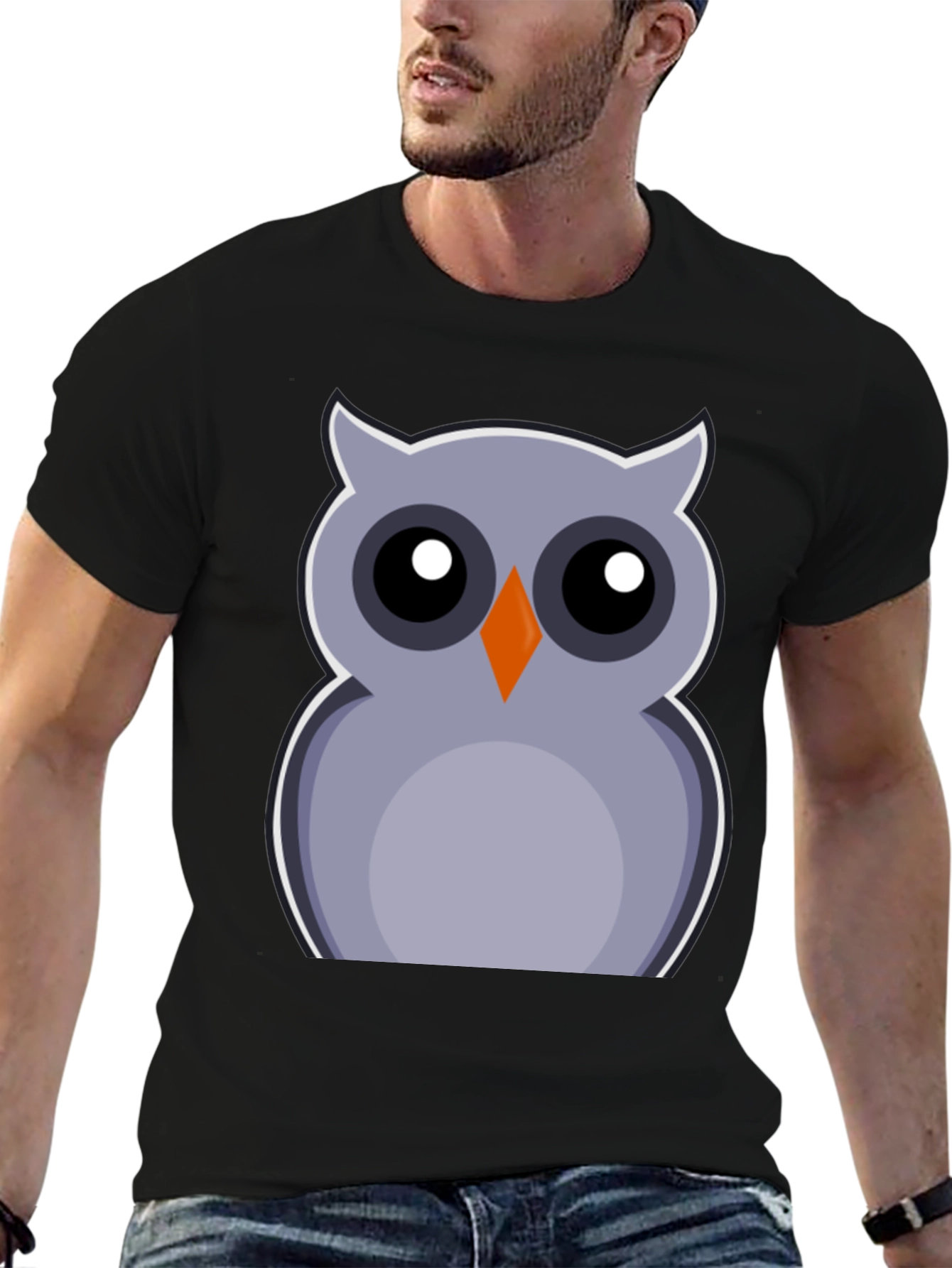 Black Owl Graphic Print Tee - Fun & Stylish view 6