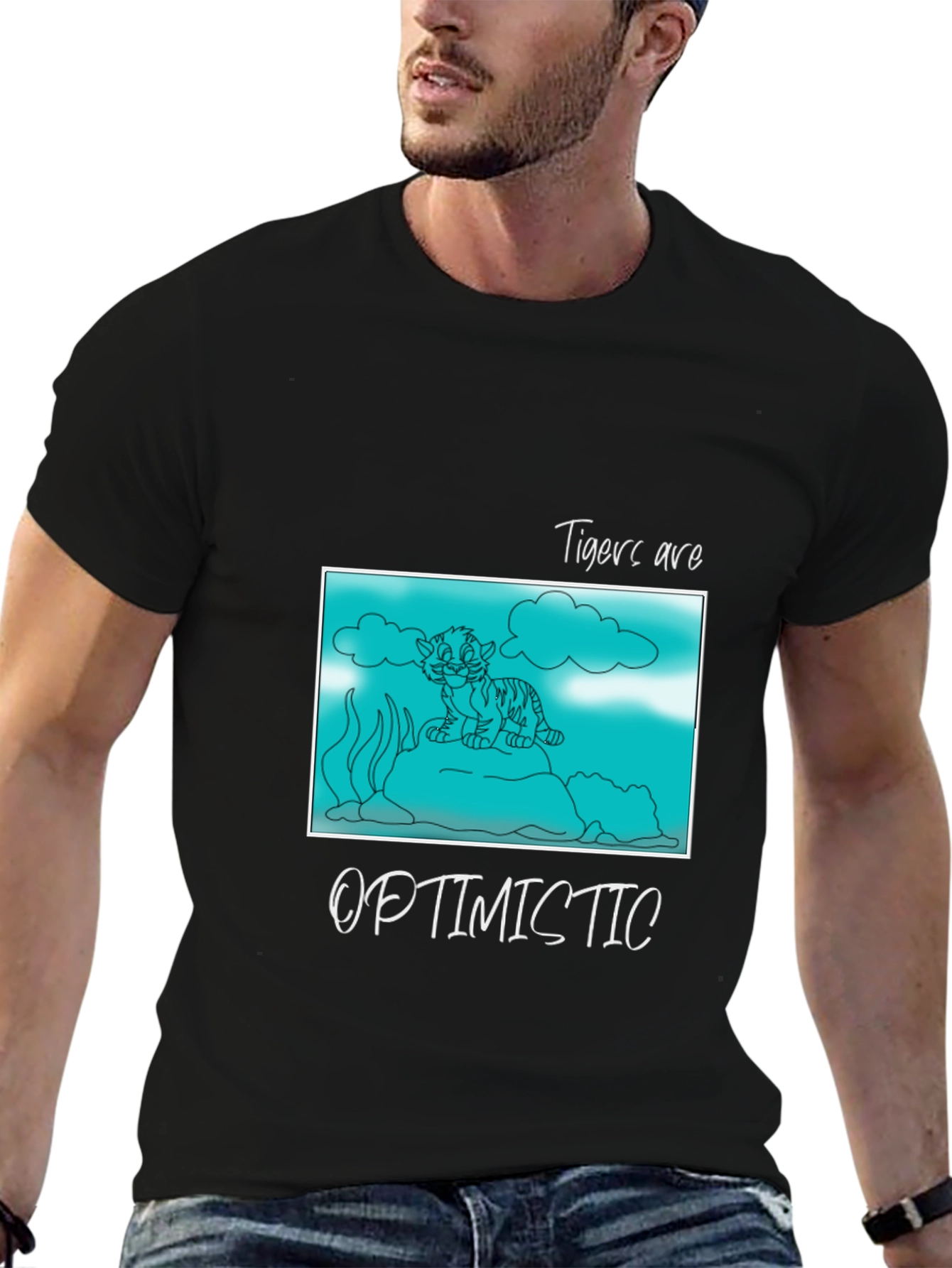 Black Tigers Are Optimistic Graphic Tee view 6