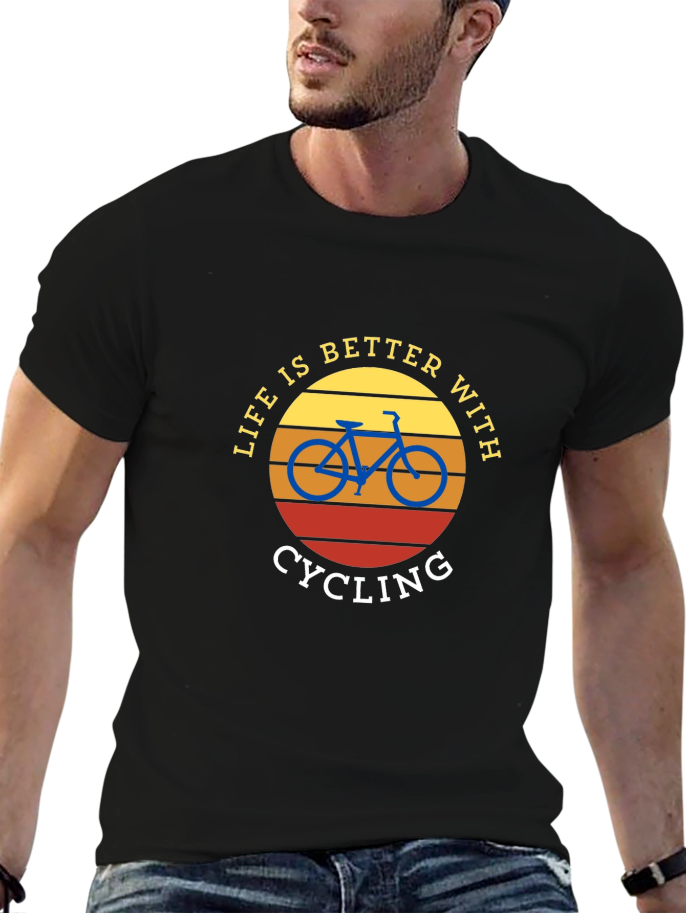 Black Life is Better with Cycling T-Shirt view 6