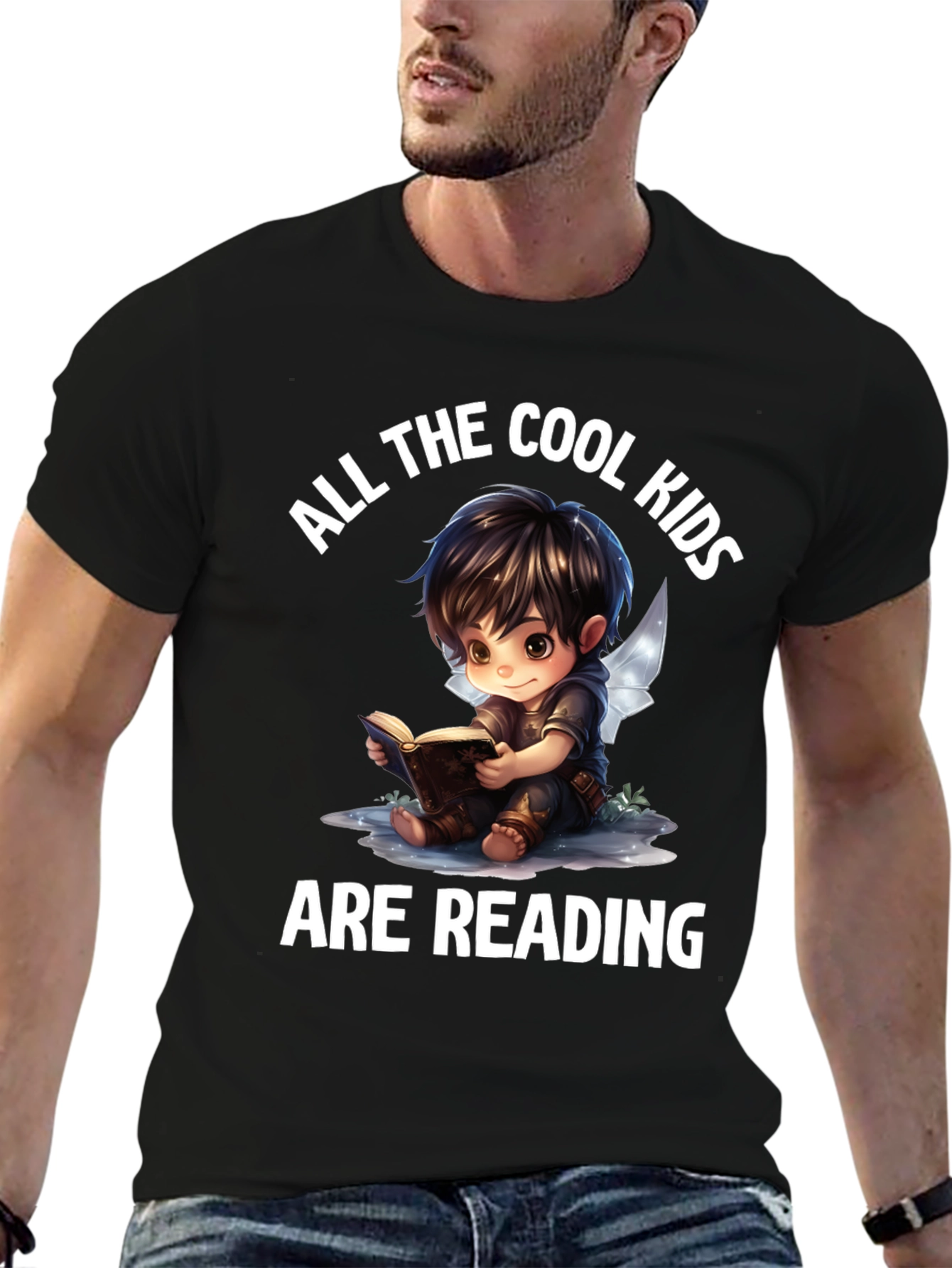 Black Cool Kids Reading Black Graphic Tee view 6