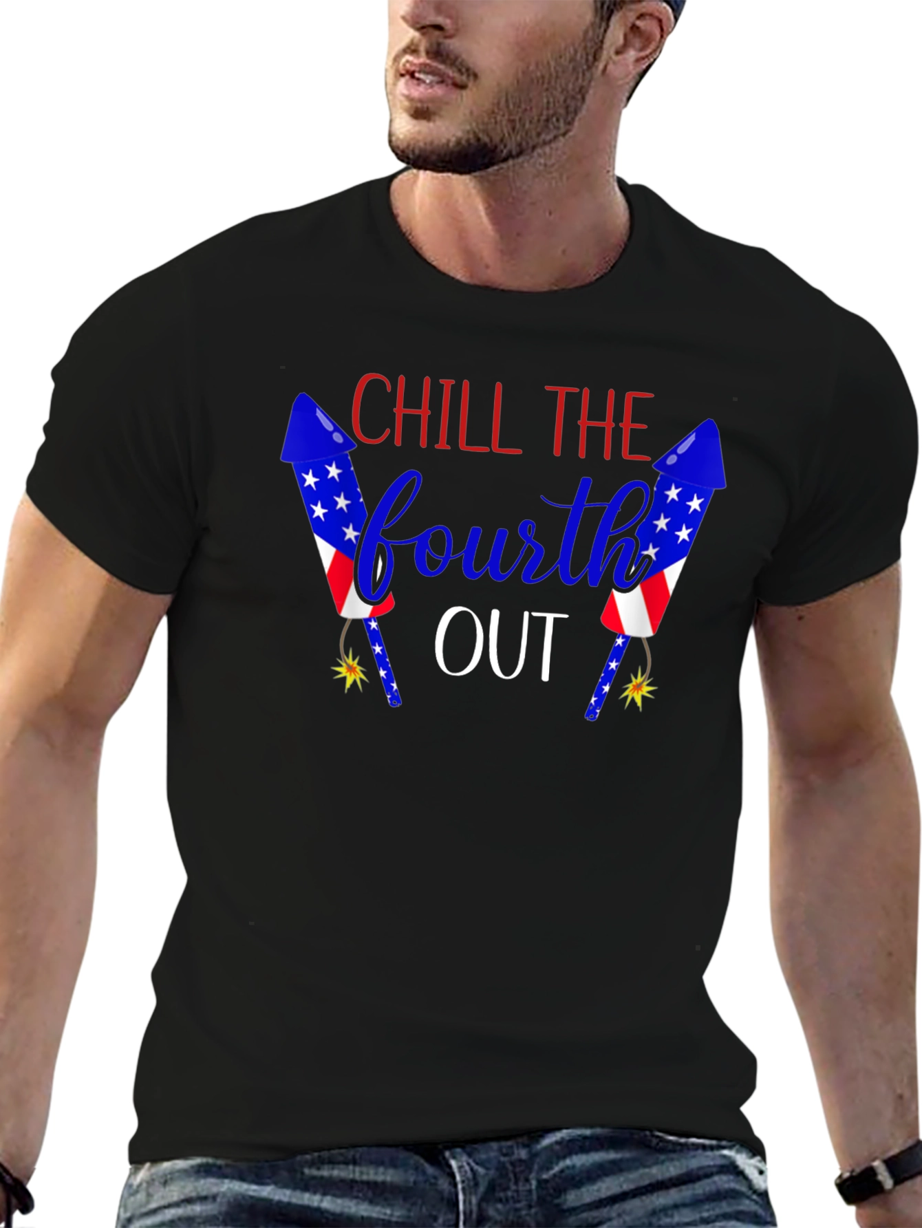 Black Chill The Fourth Out Patriotic T-Shirt view 6