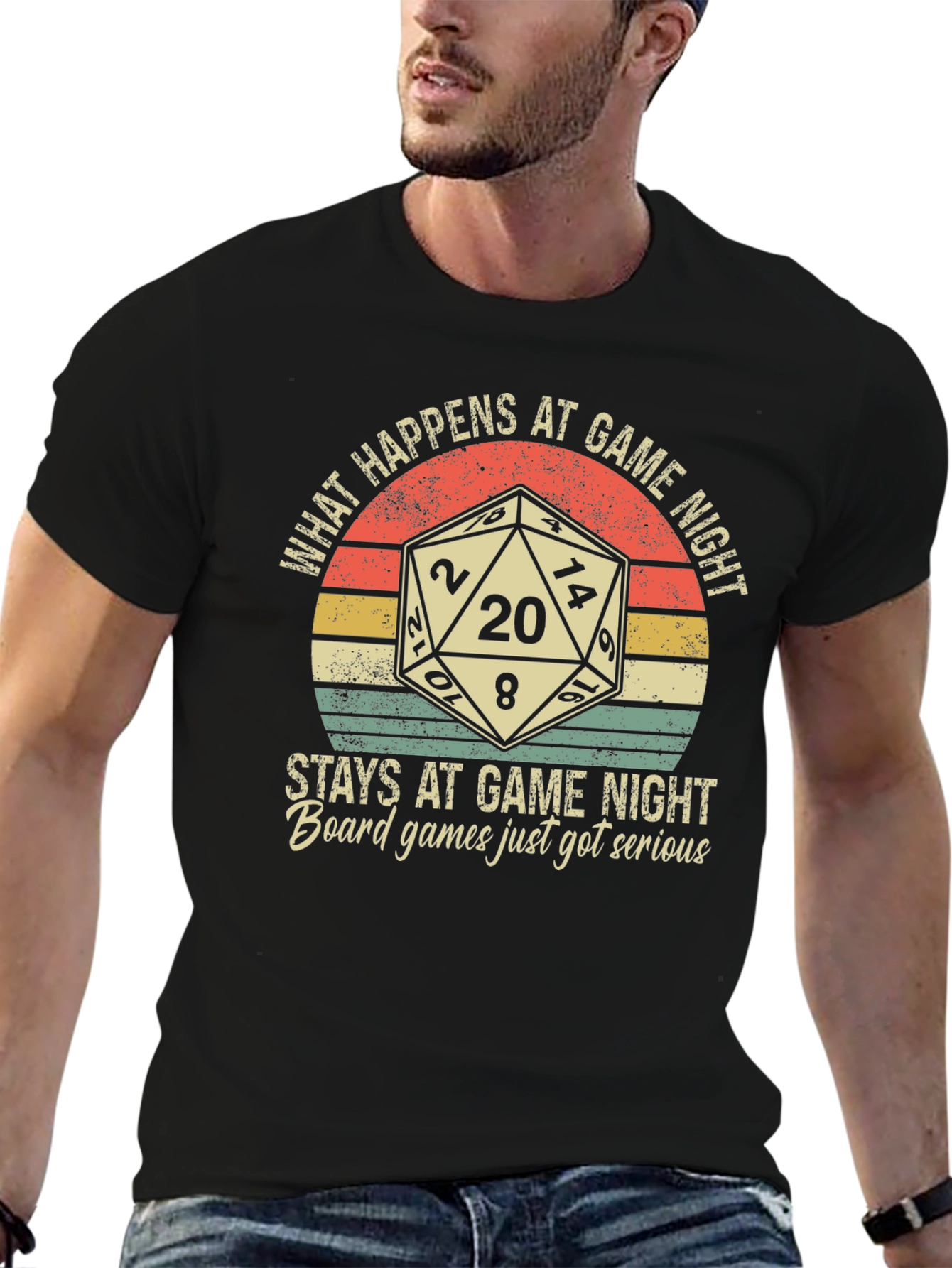 Black Game Night T-Shirt: Dice & Funny Slogan view 6